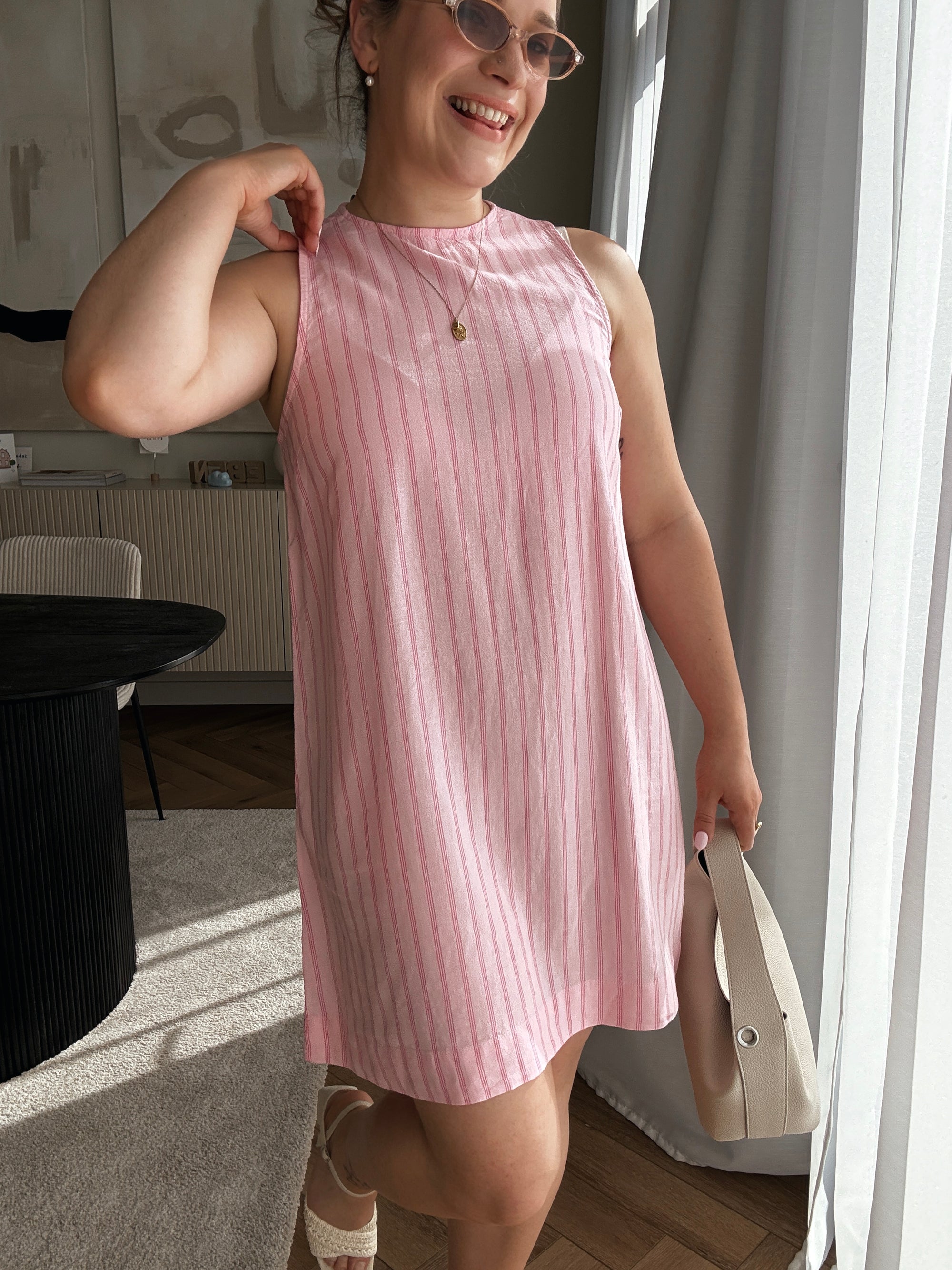Almira linnen dress pink