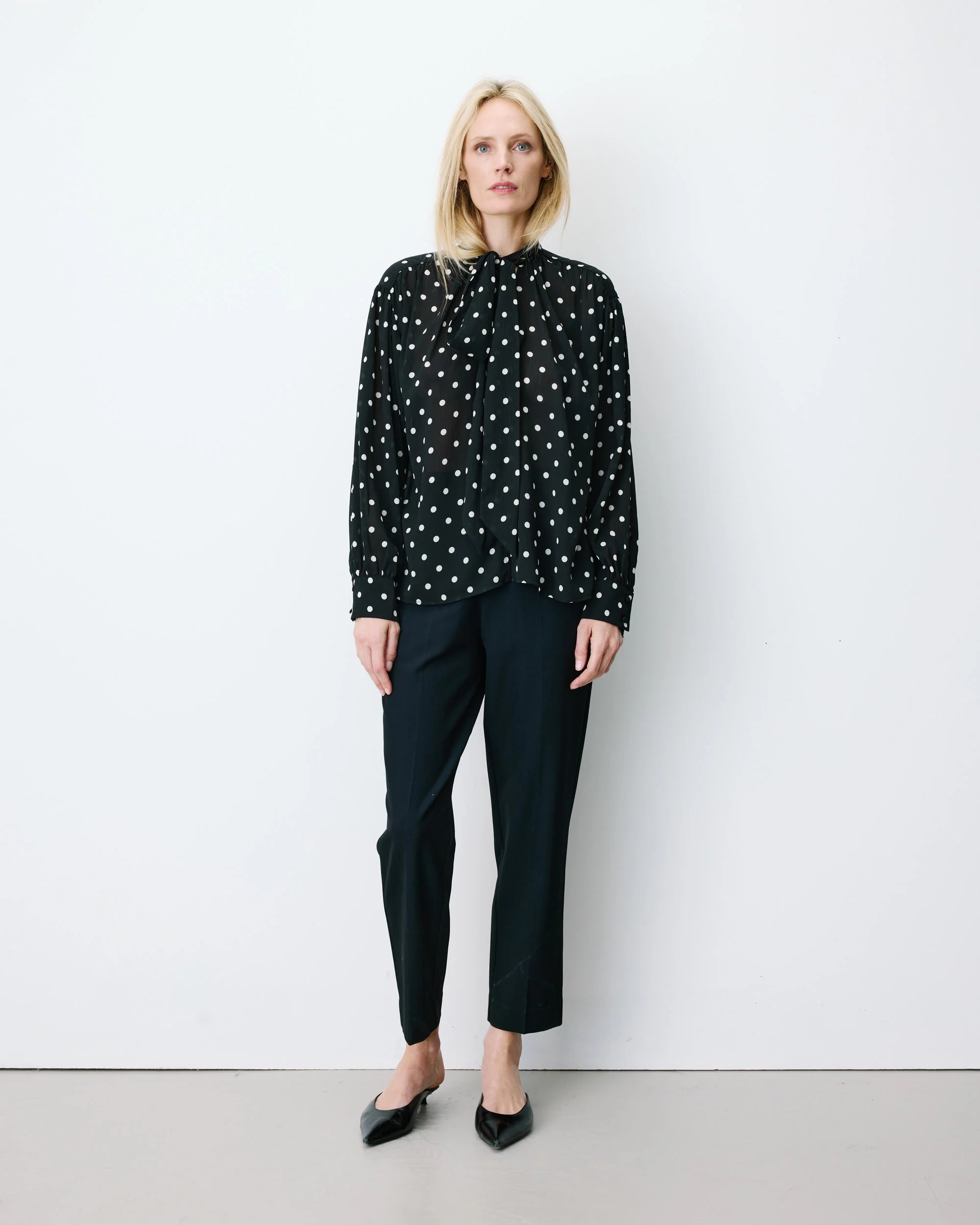 Angelica polka dot blouse