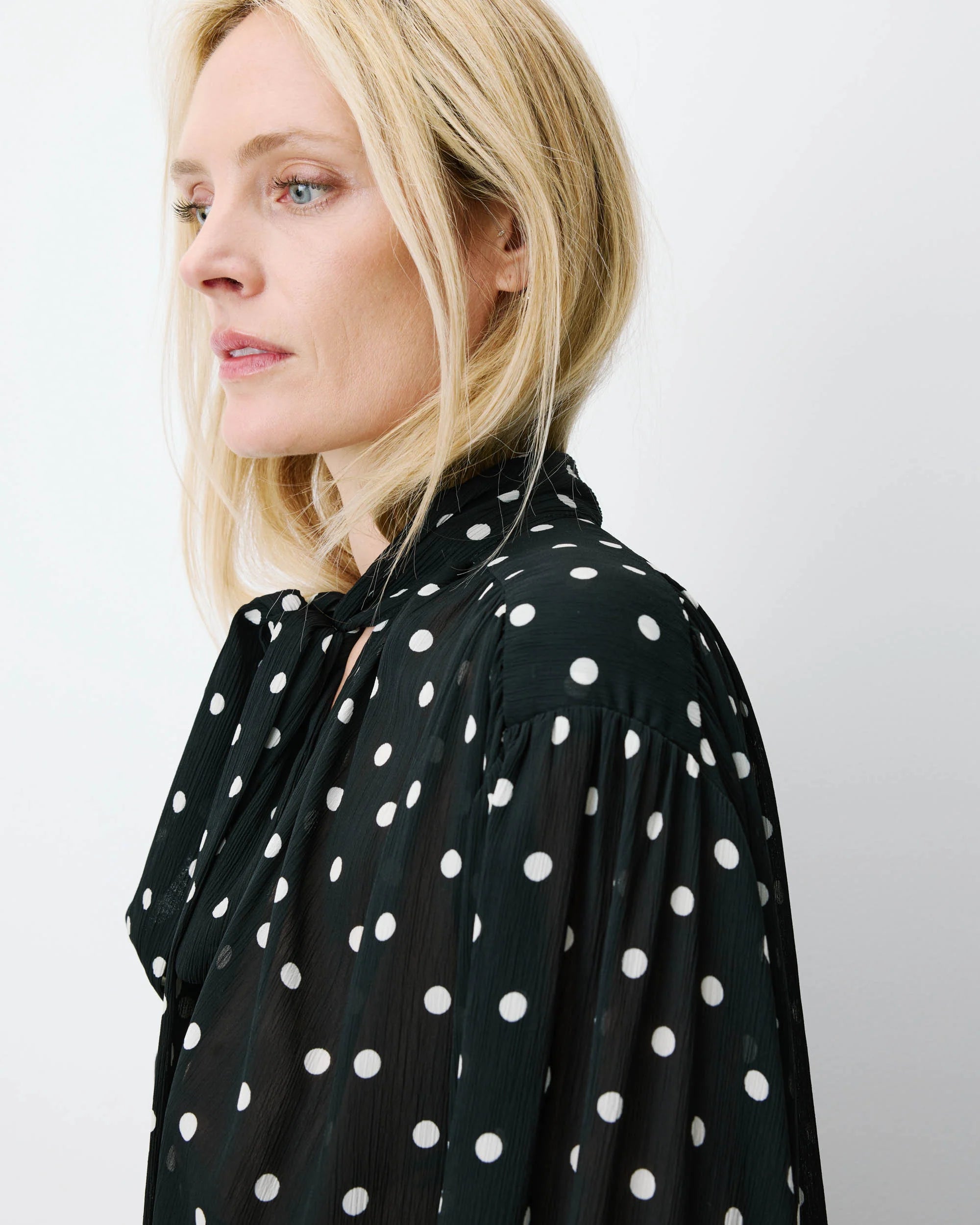 Angelica polka dot blouse