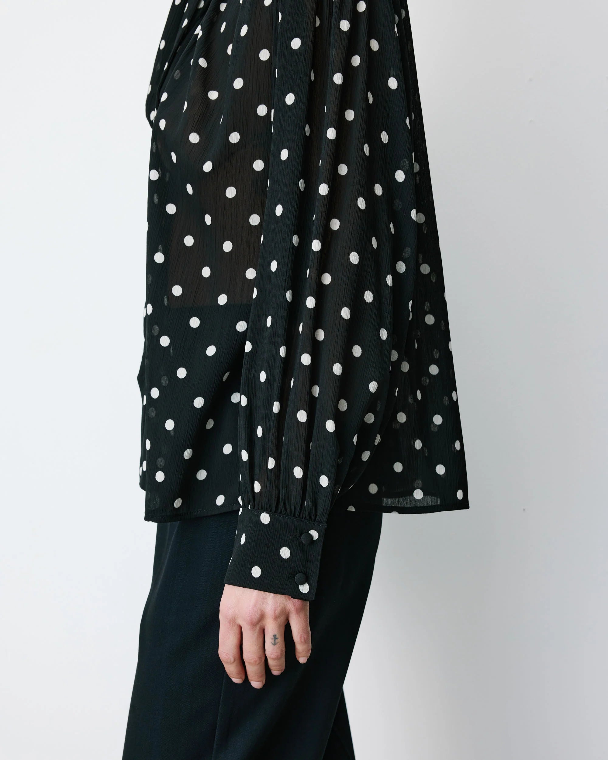 Angelica polka dot blouse