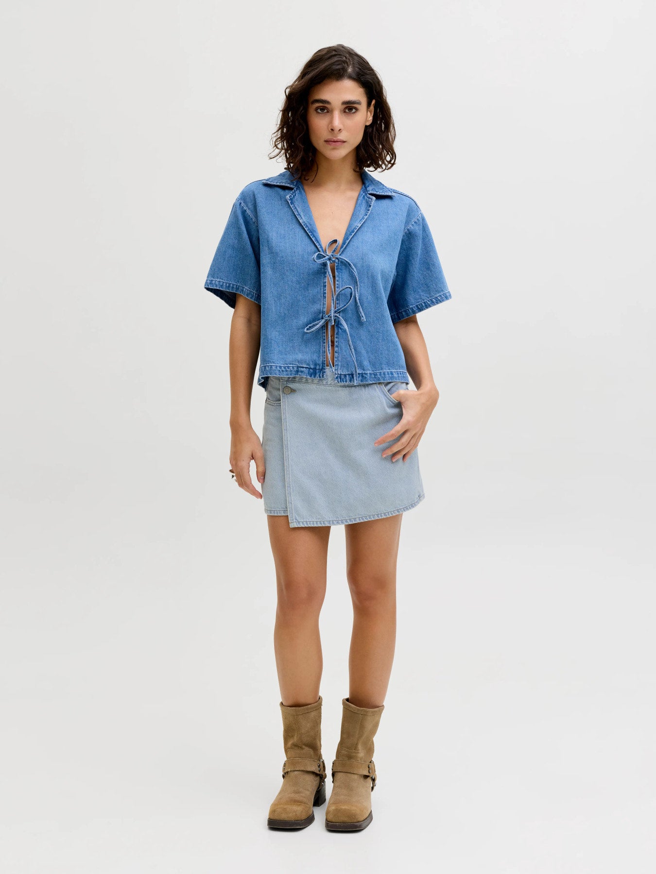 Greta denim skort