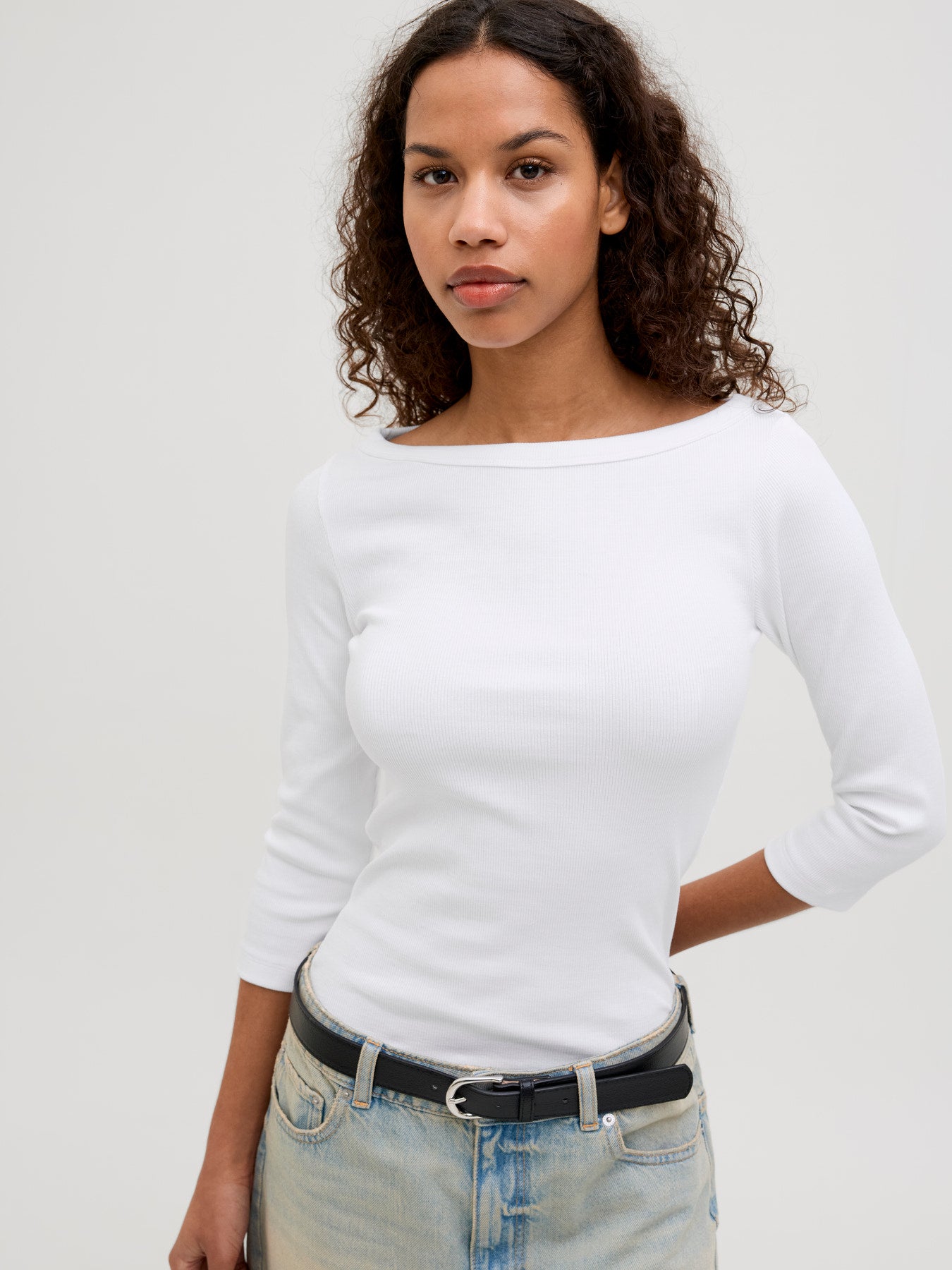Fifi boatneck top - white