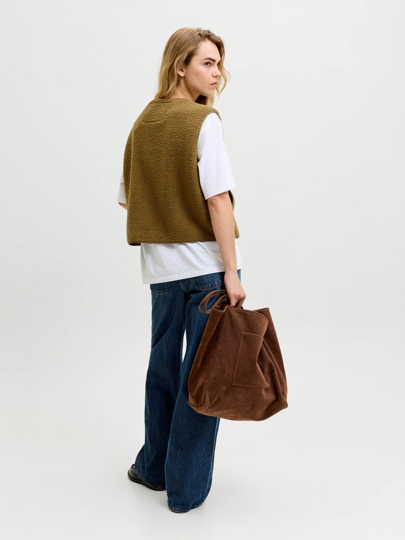 Vera teddy vest -seed green