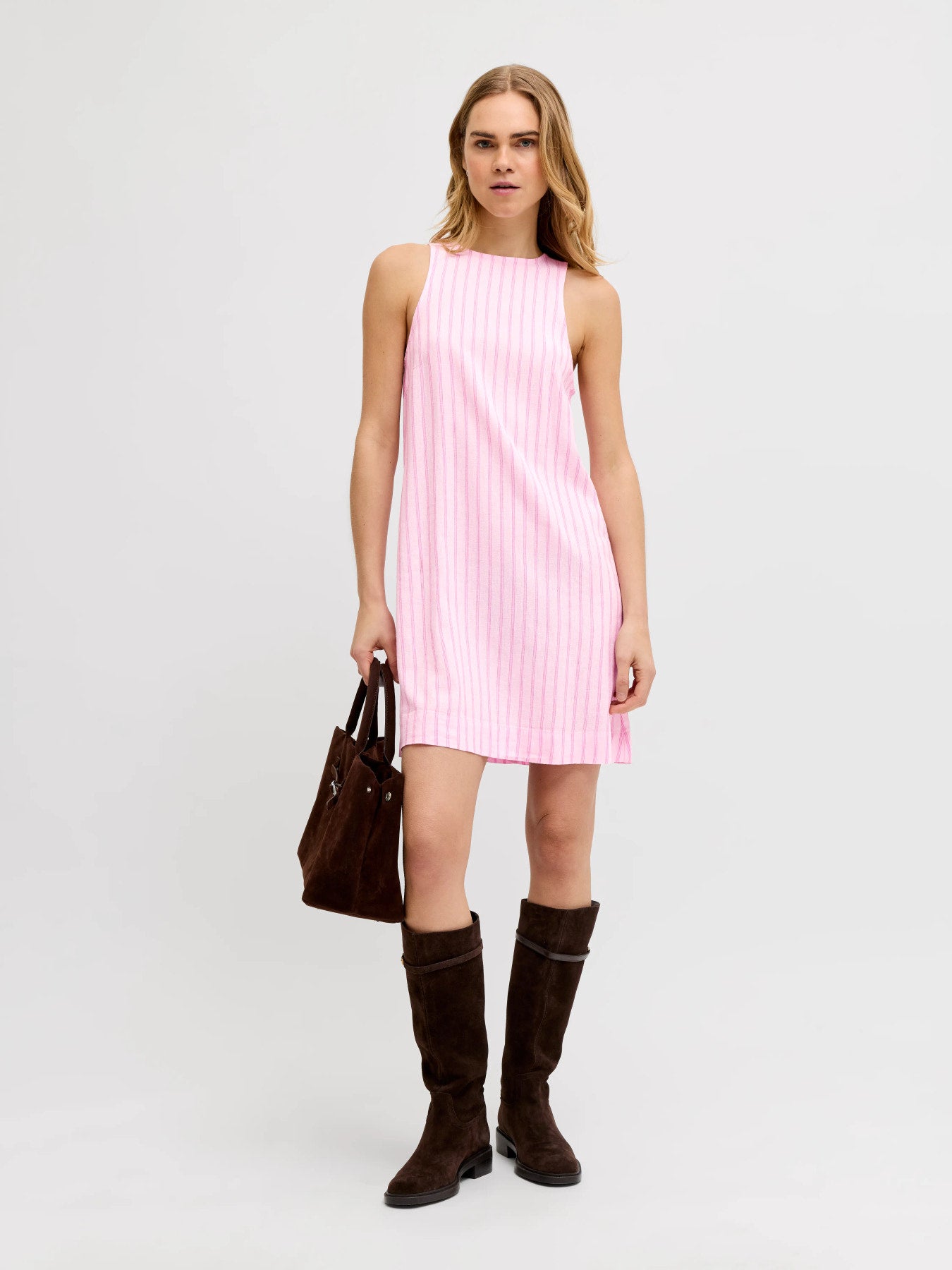 Almira linnen dress pink