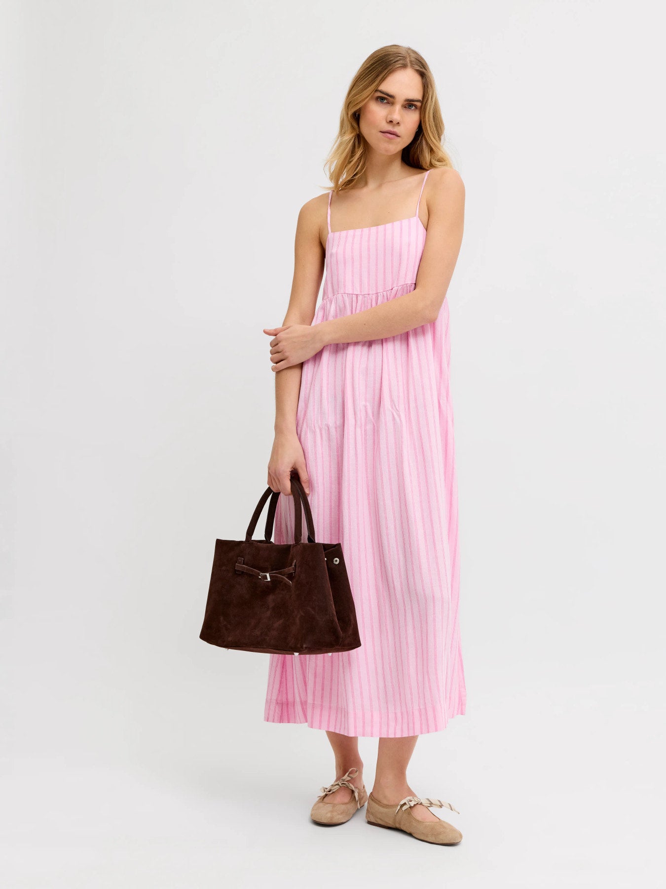 Almira linnen maxidress pink