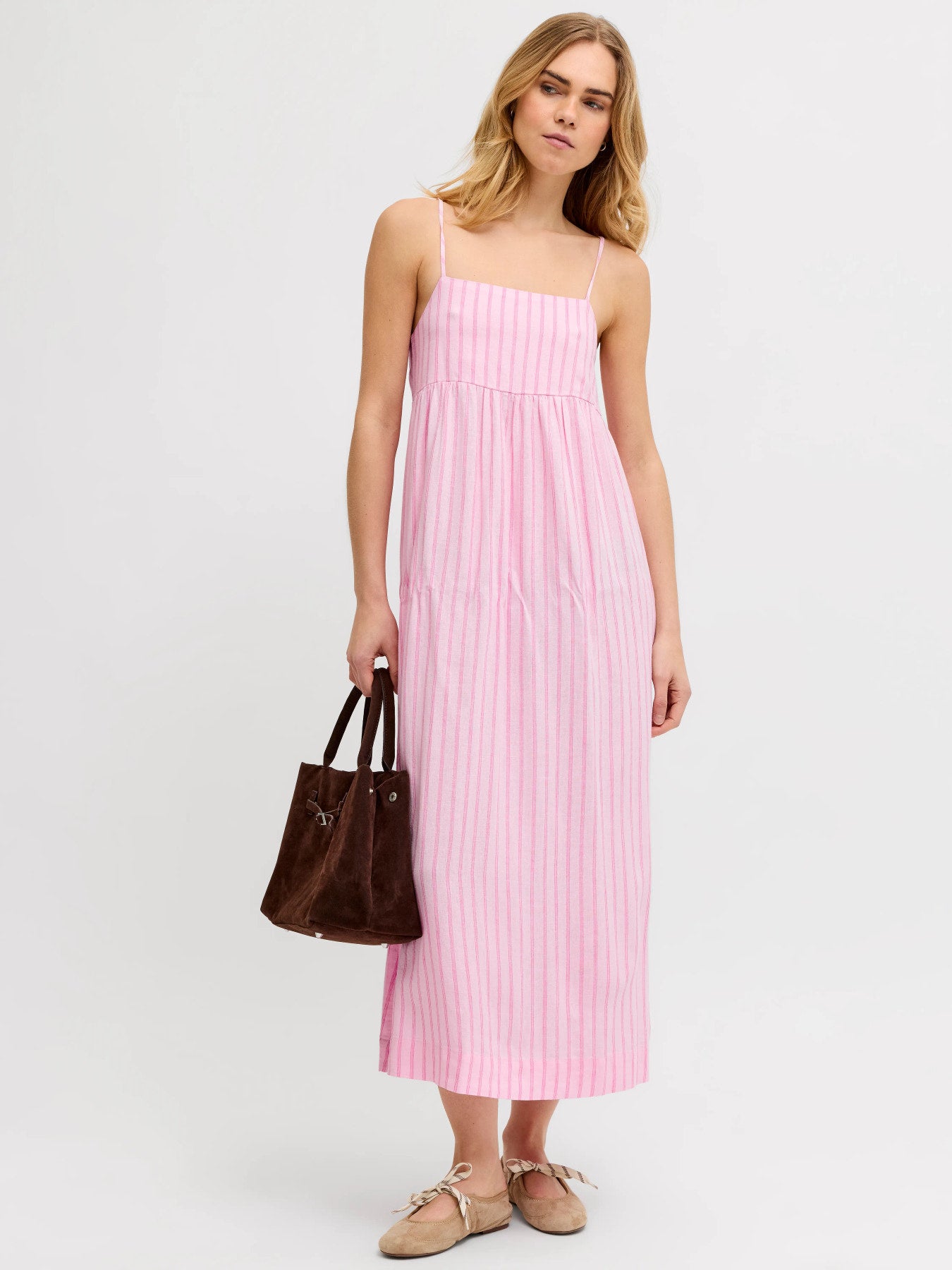 Almira linnen maxidress pink