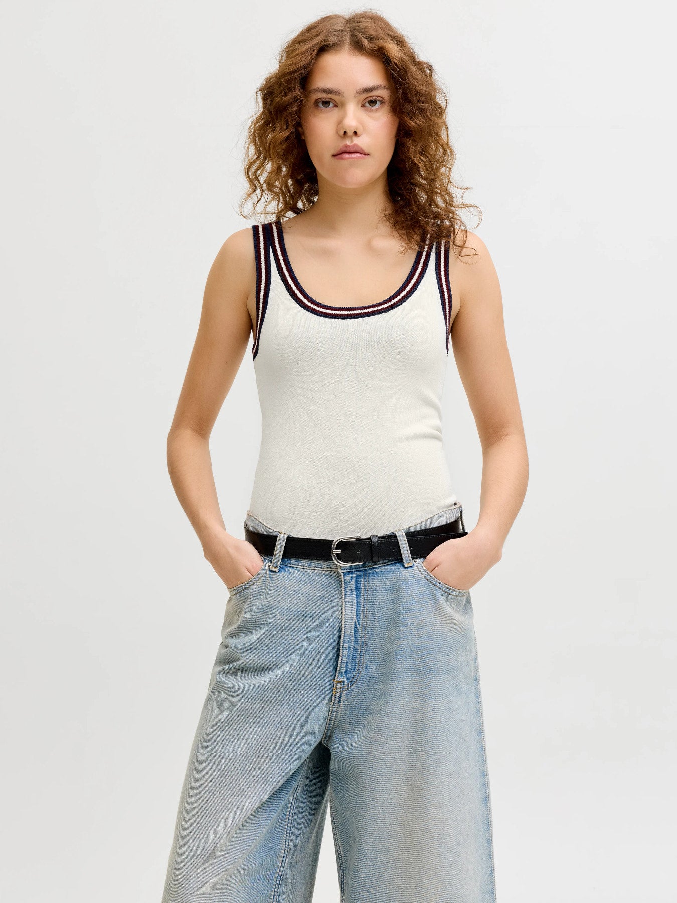 Mina knit top white