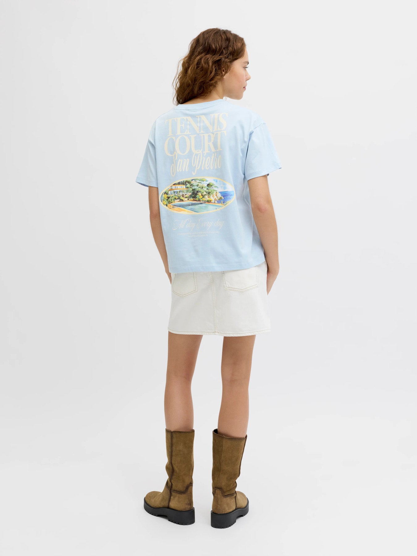 Tennis court T-shirt blue