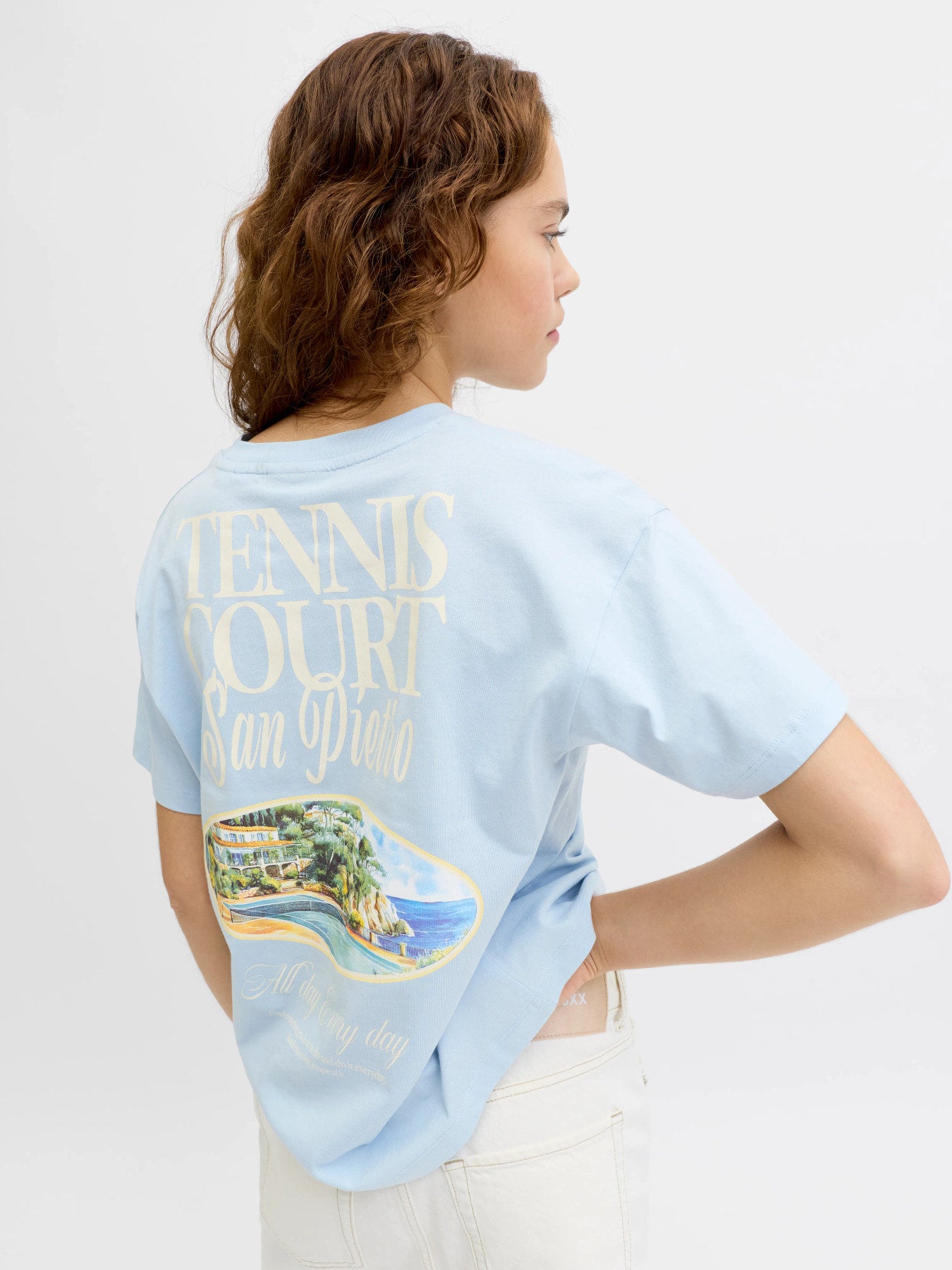 Tennis court T-shirt blue