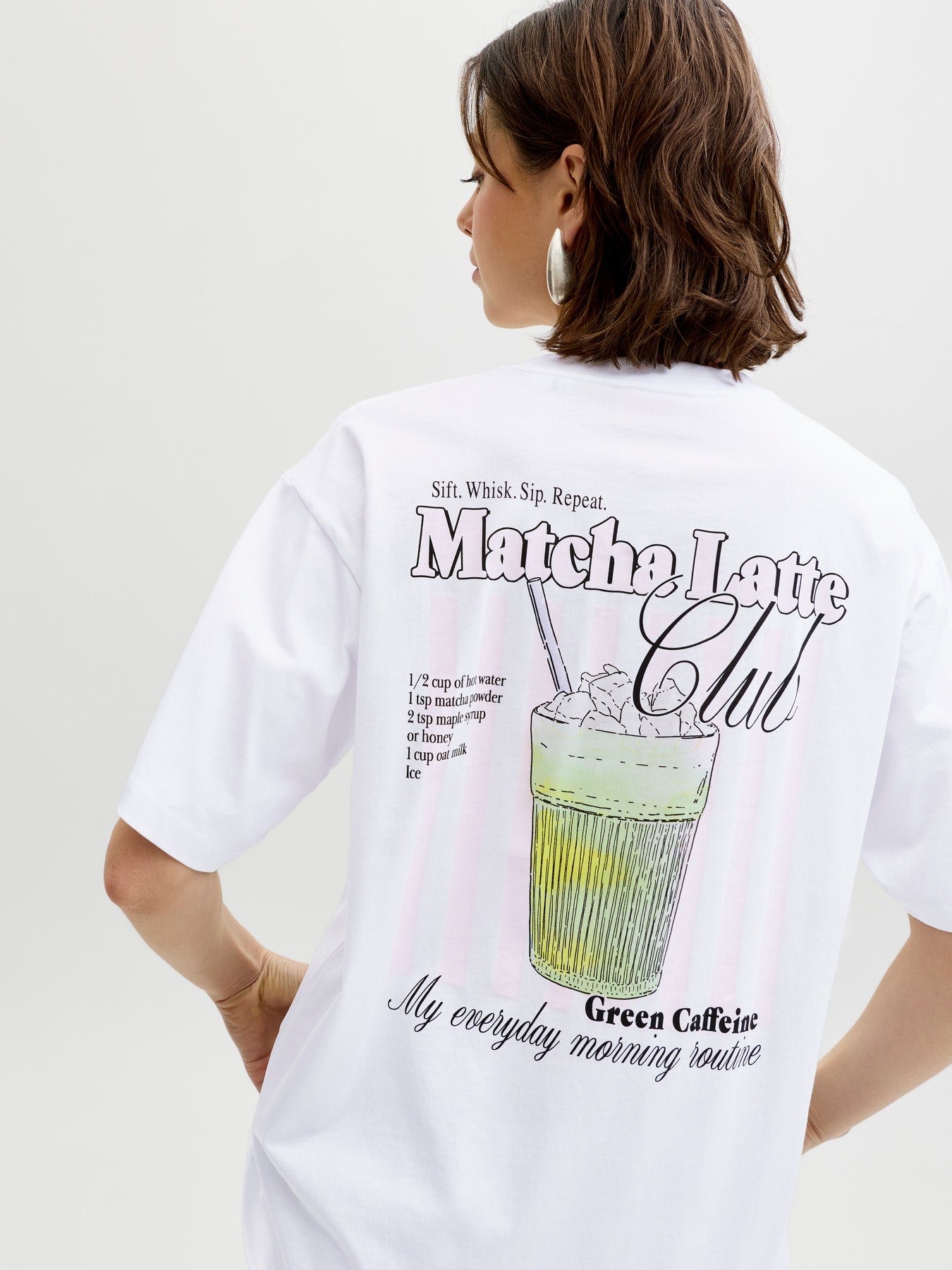 Matcha latte club T-shirt white