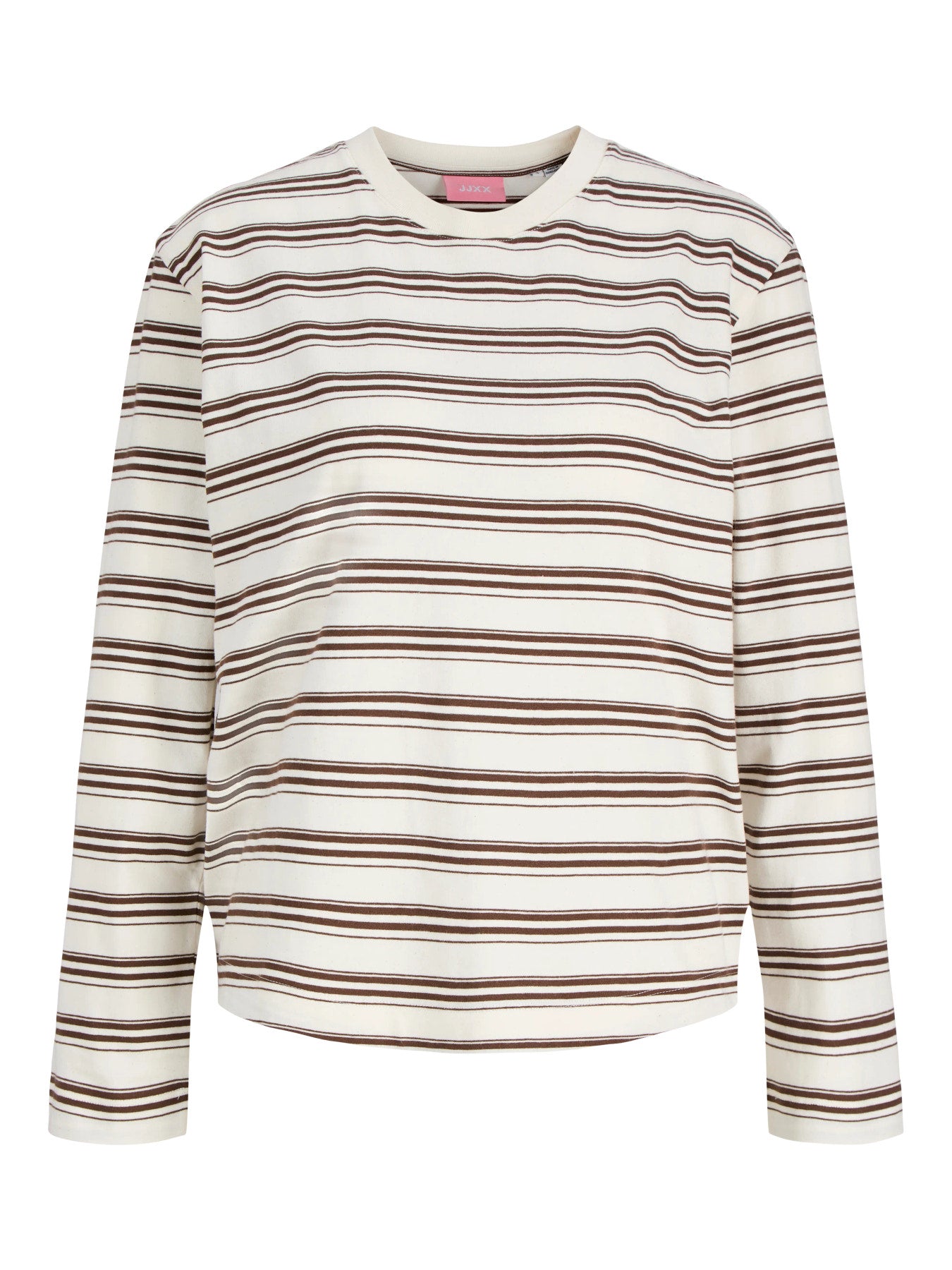 Sophia boxy striped longsleeve -vanilla