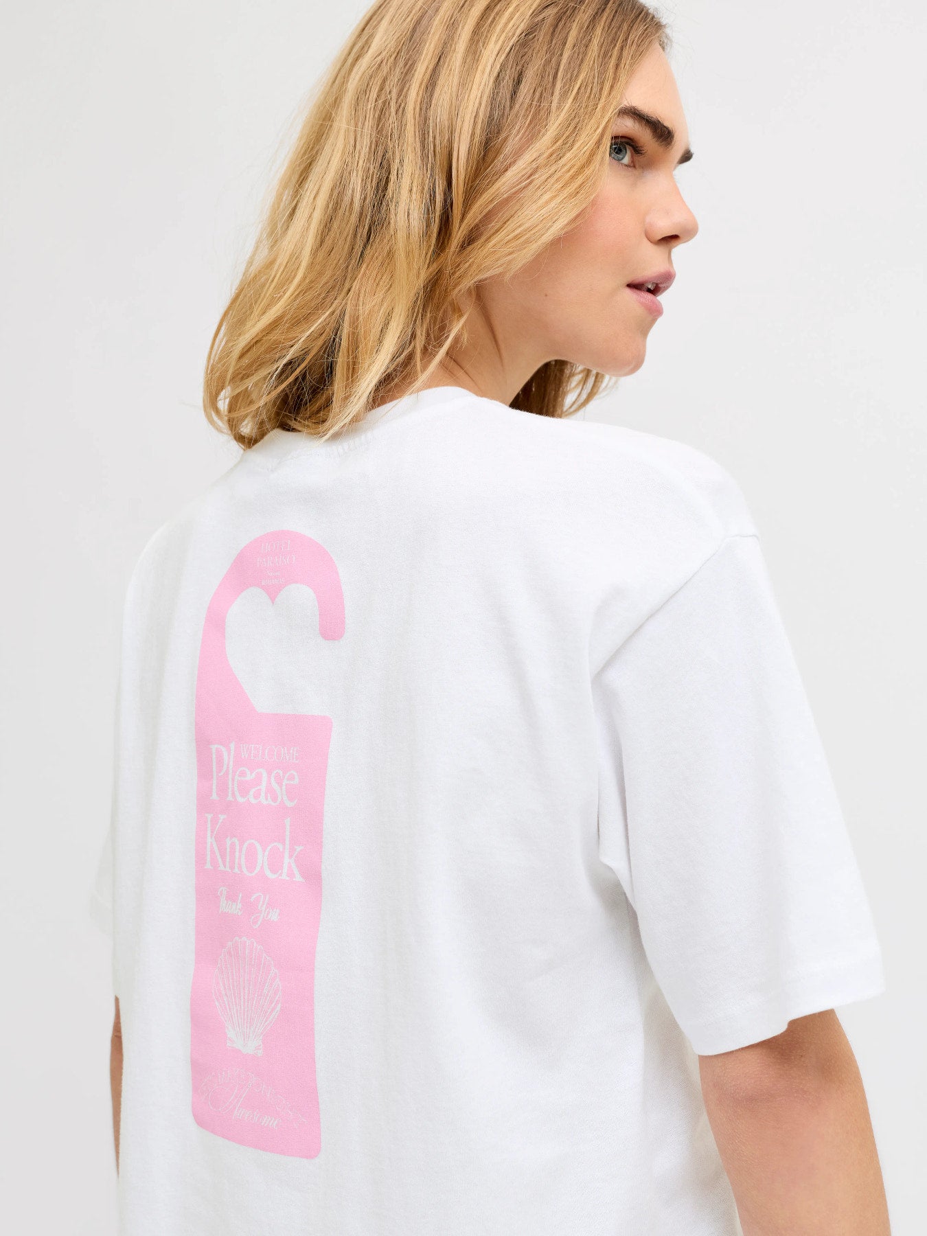 Please knock T-shirt white