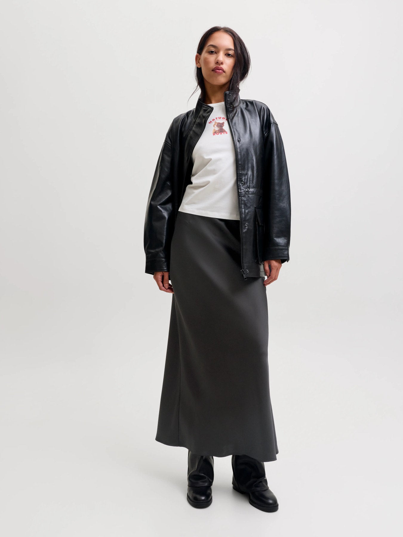 Tine Satin skirt - black