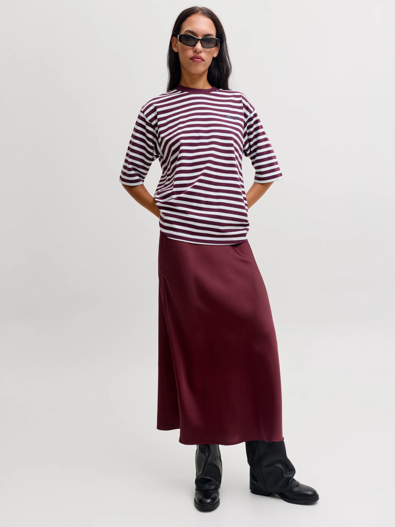 Tine Satin skirt - wine