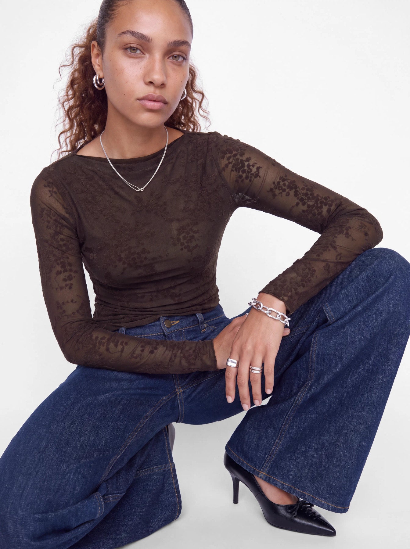 Jana mesh top - brown