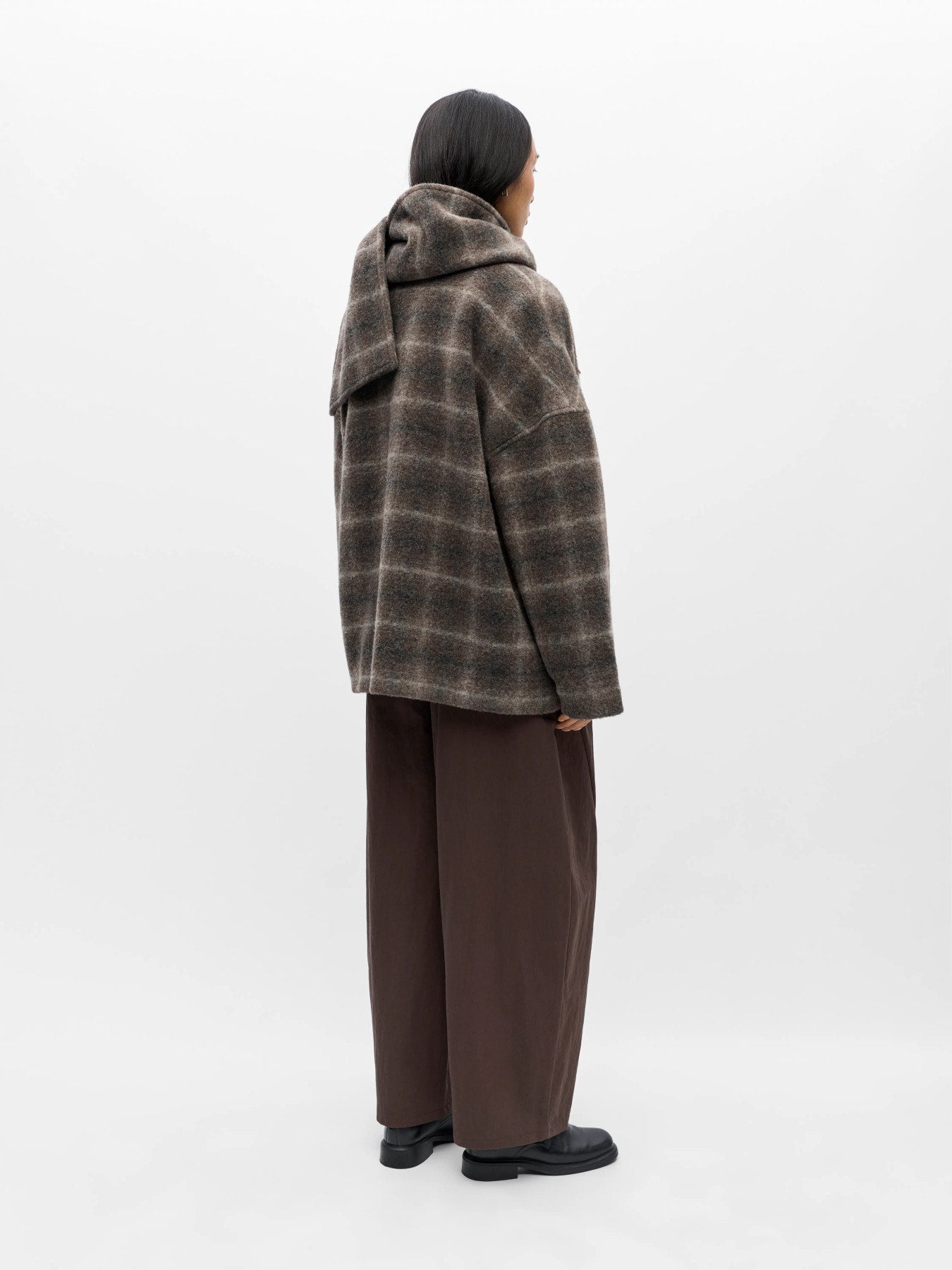 Maise check scarf jacket