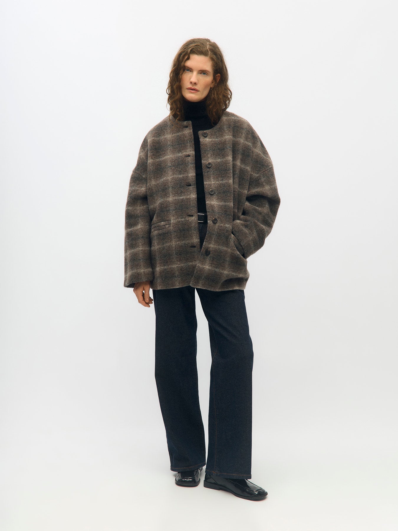 Maise check scarf jacket