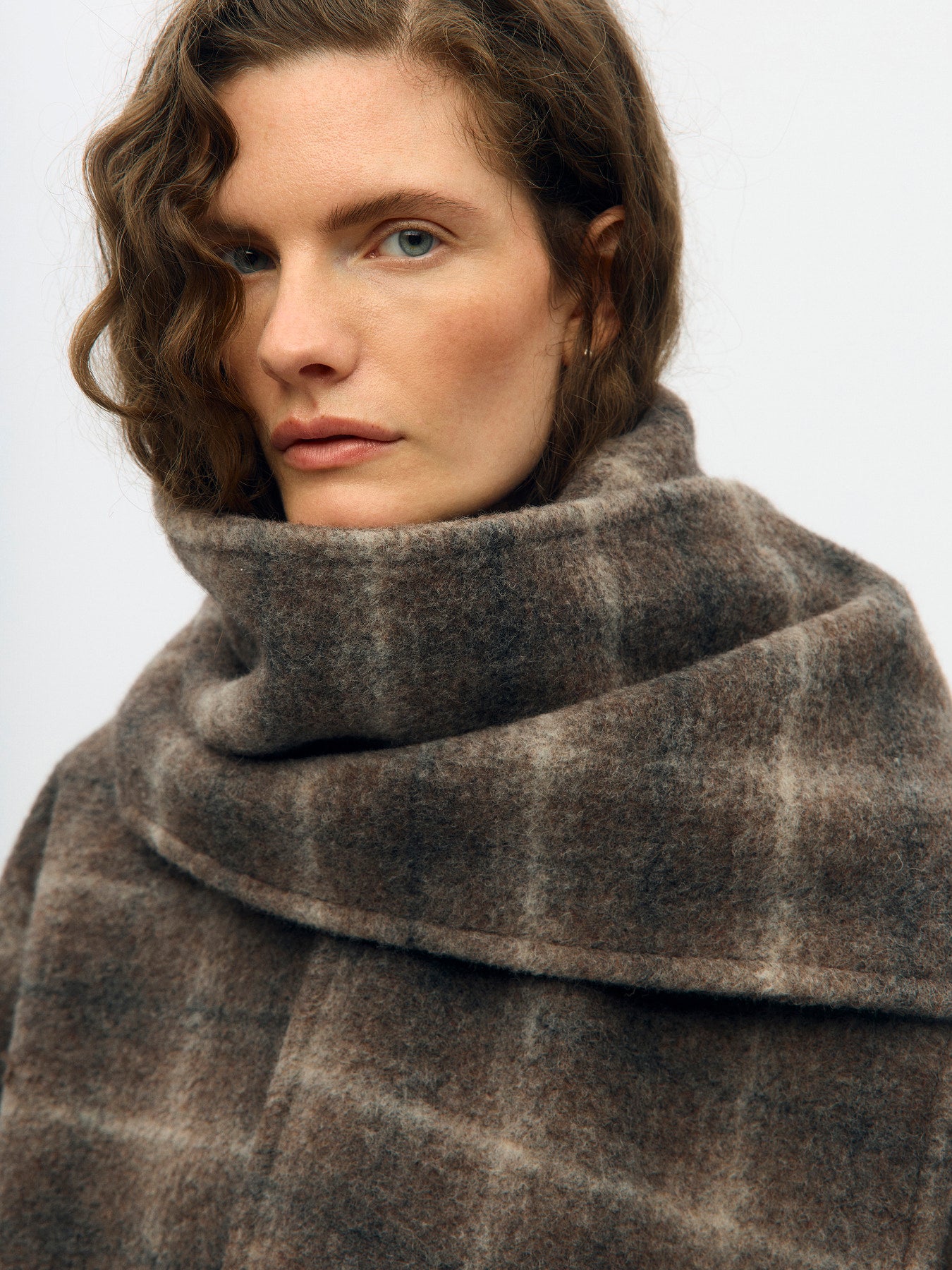 Maise check scarf jacket