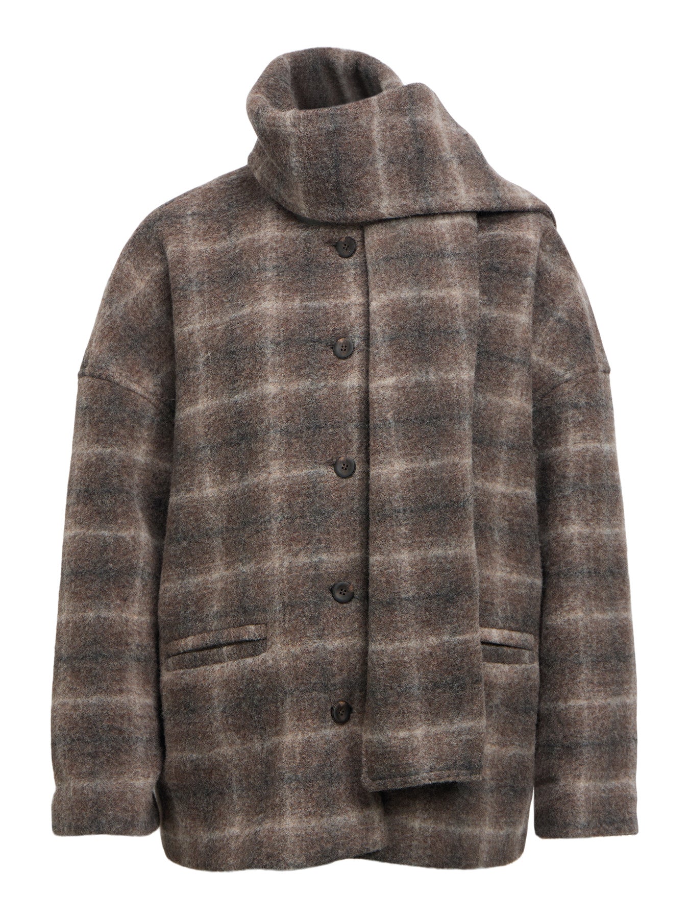 Maise check scarf jacket