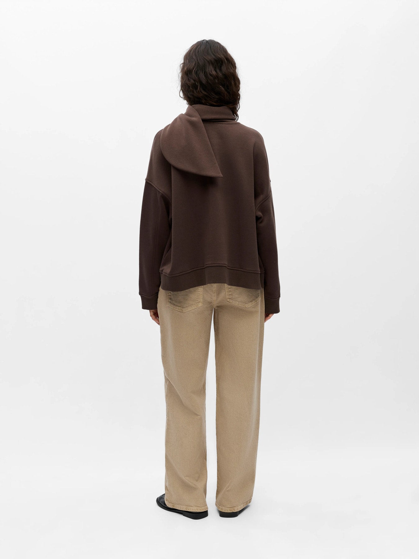 Arina tie sweatshirt -brown