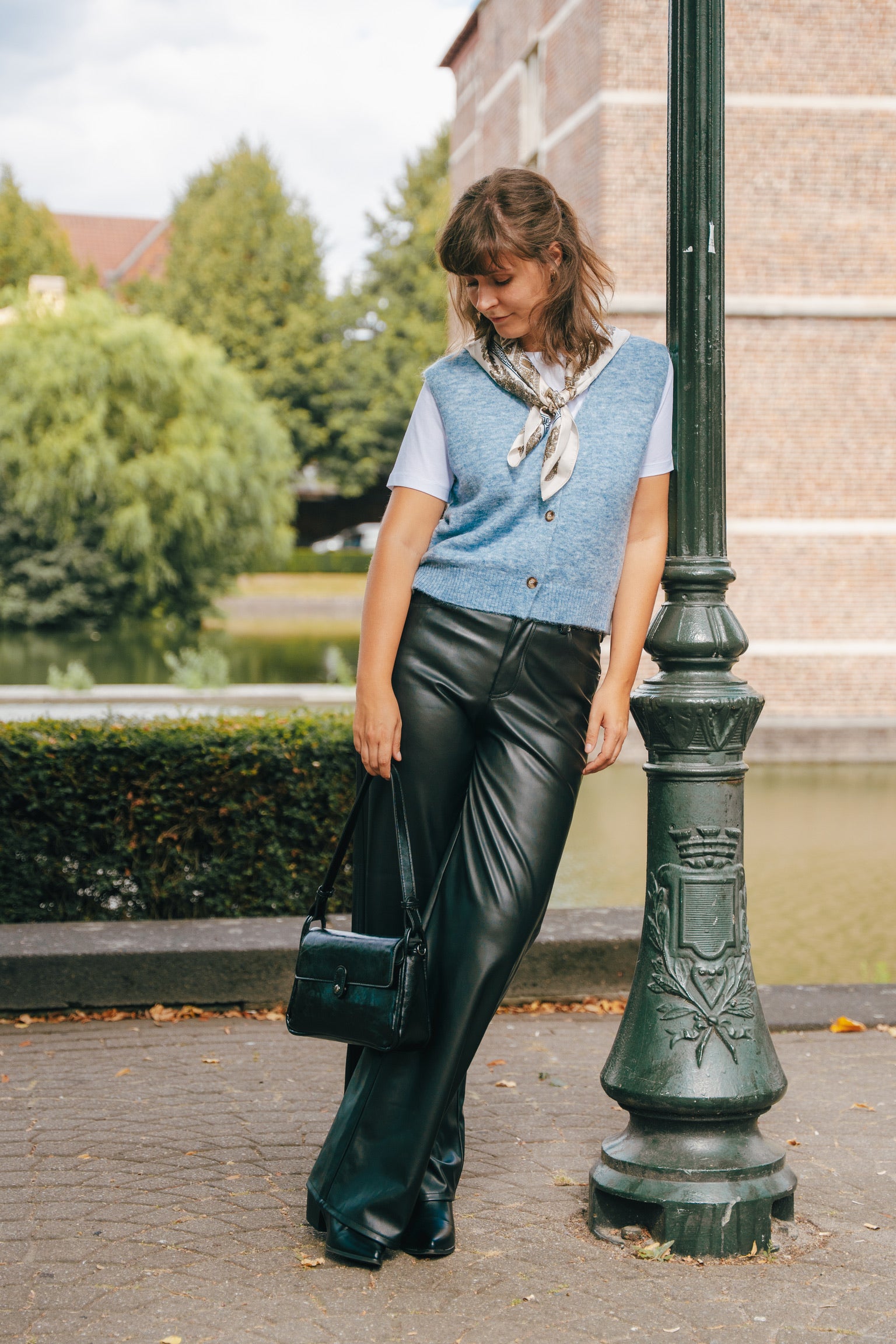 Hannah faux leather trousers black