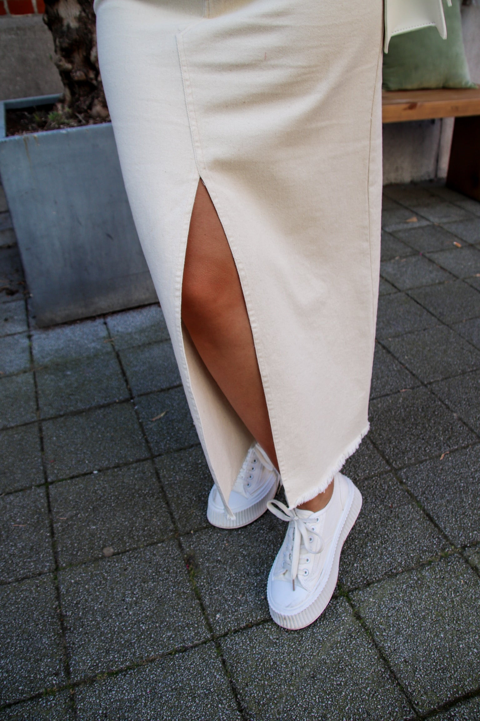 Yara denim skirt beige