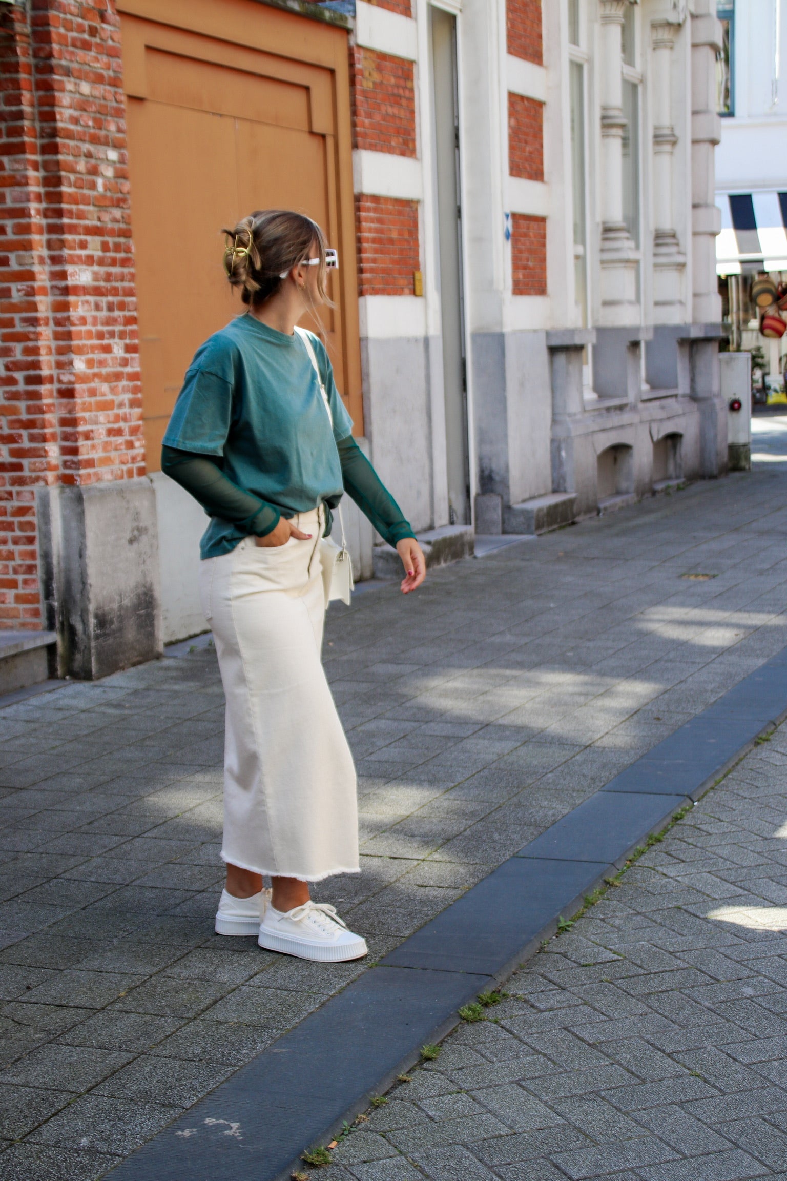 Yara denim skirt beige