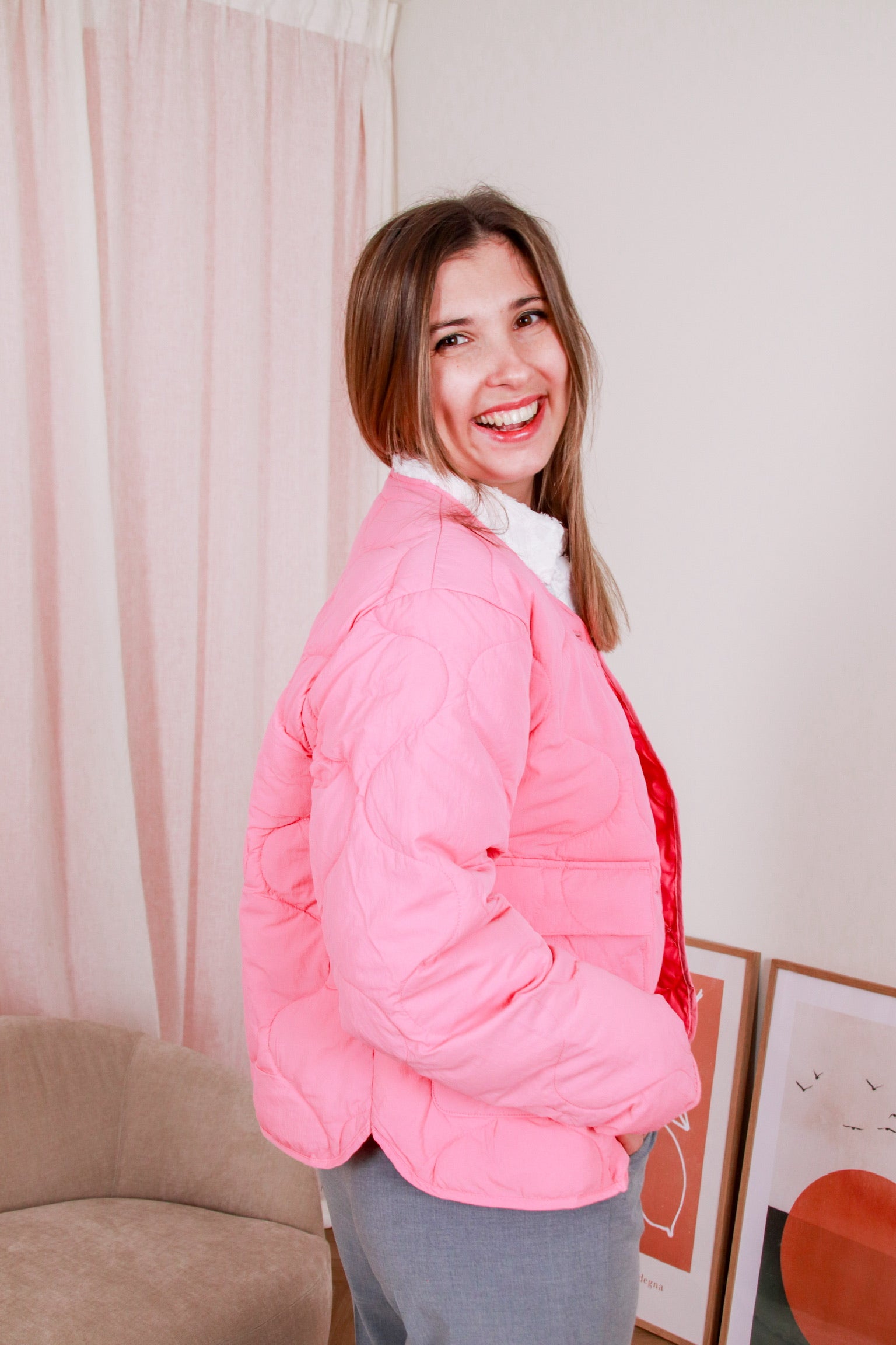 Hope quilted jacket pink