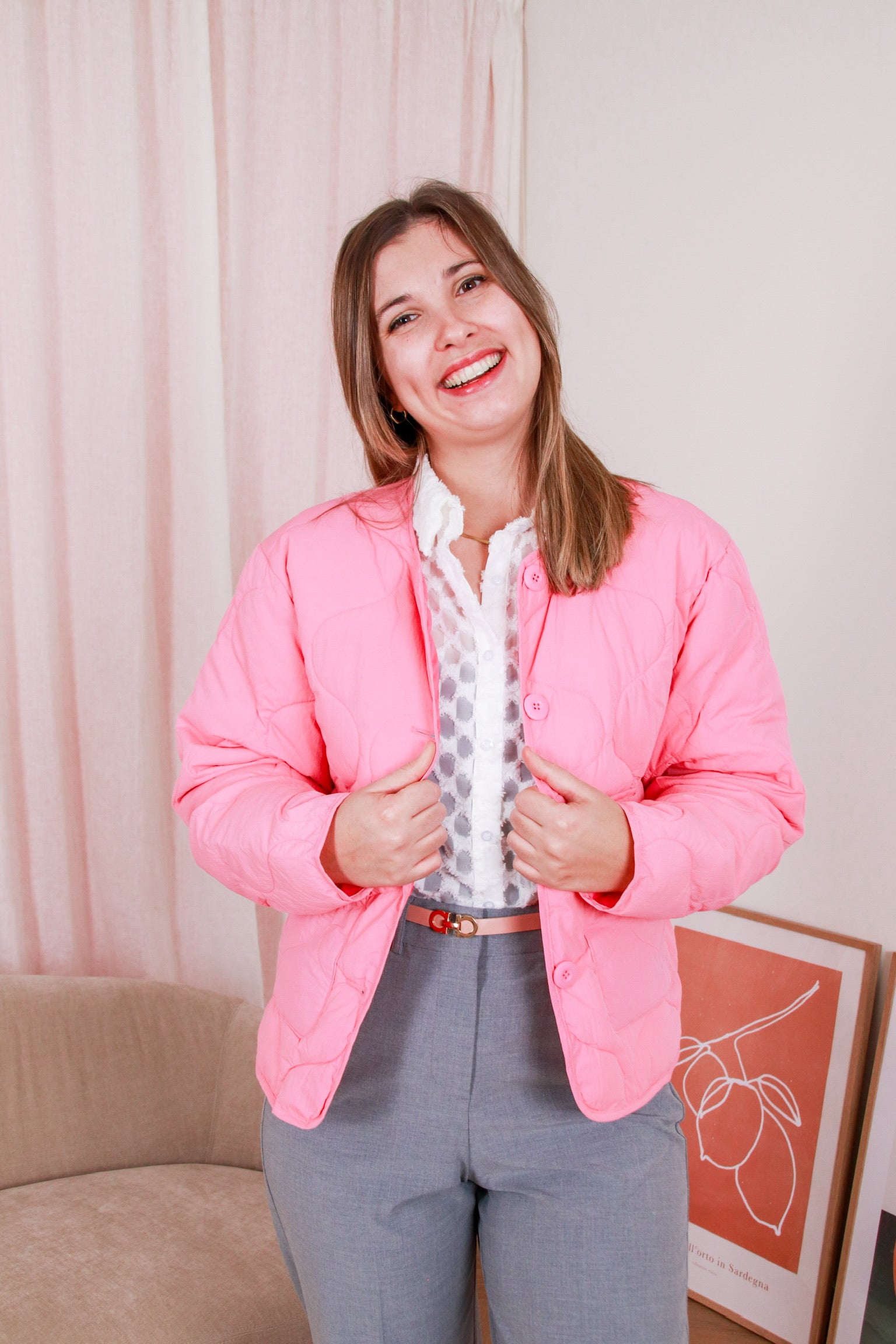 Hope quilted jacket pink