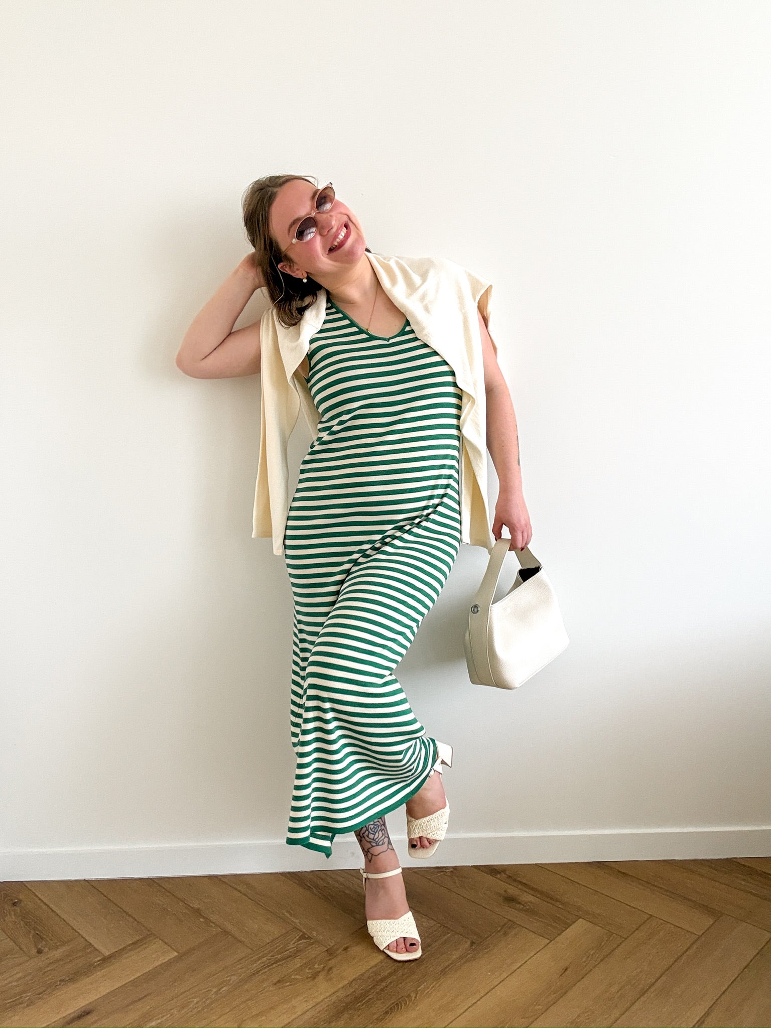 Jade striped maxidress