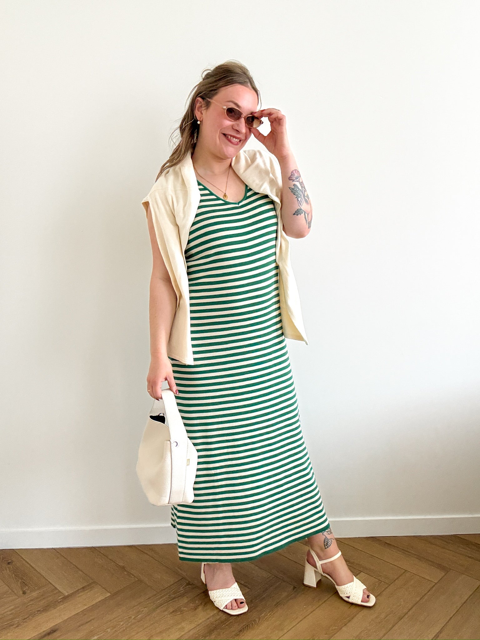Jade striped maxidress