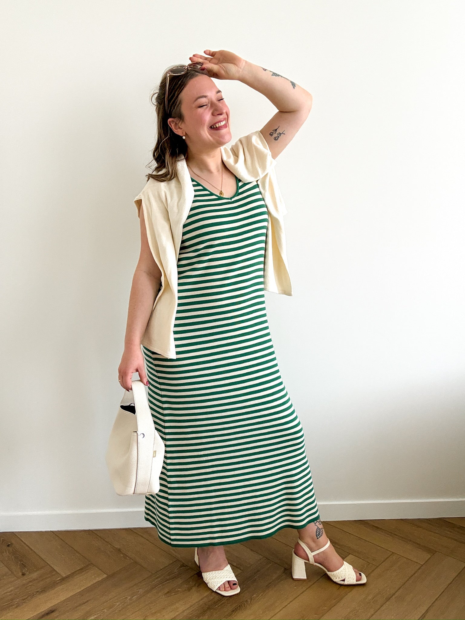 Jade striped maxidress