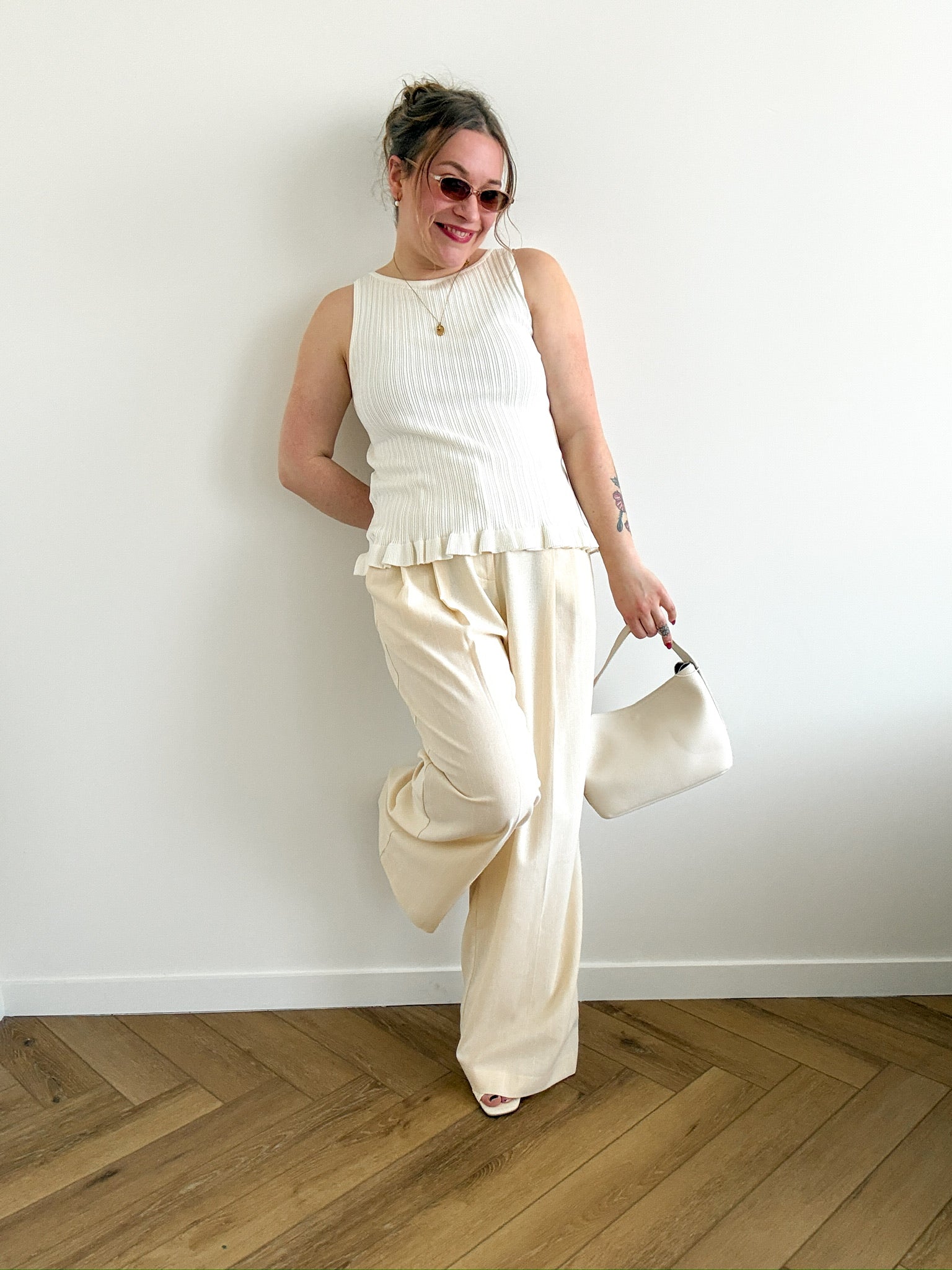 Hazel knit top white