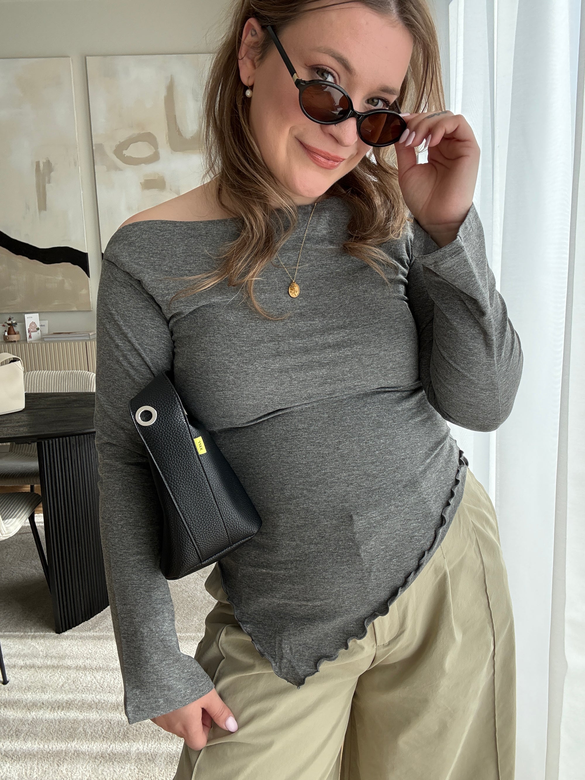 Thea asym top grey