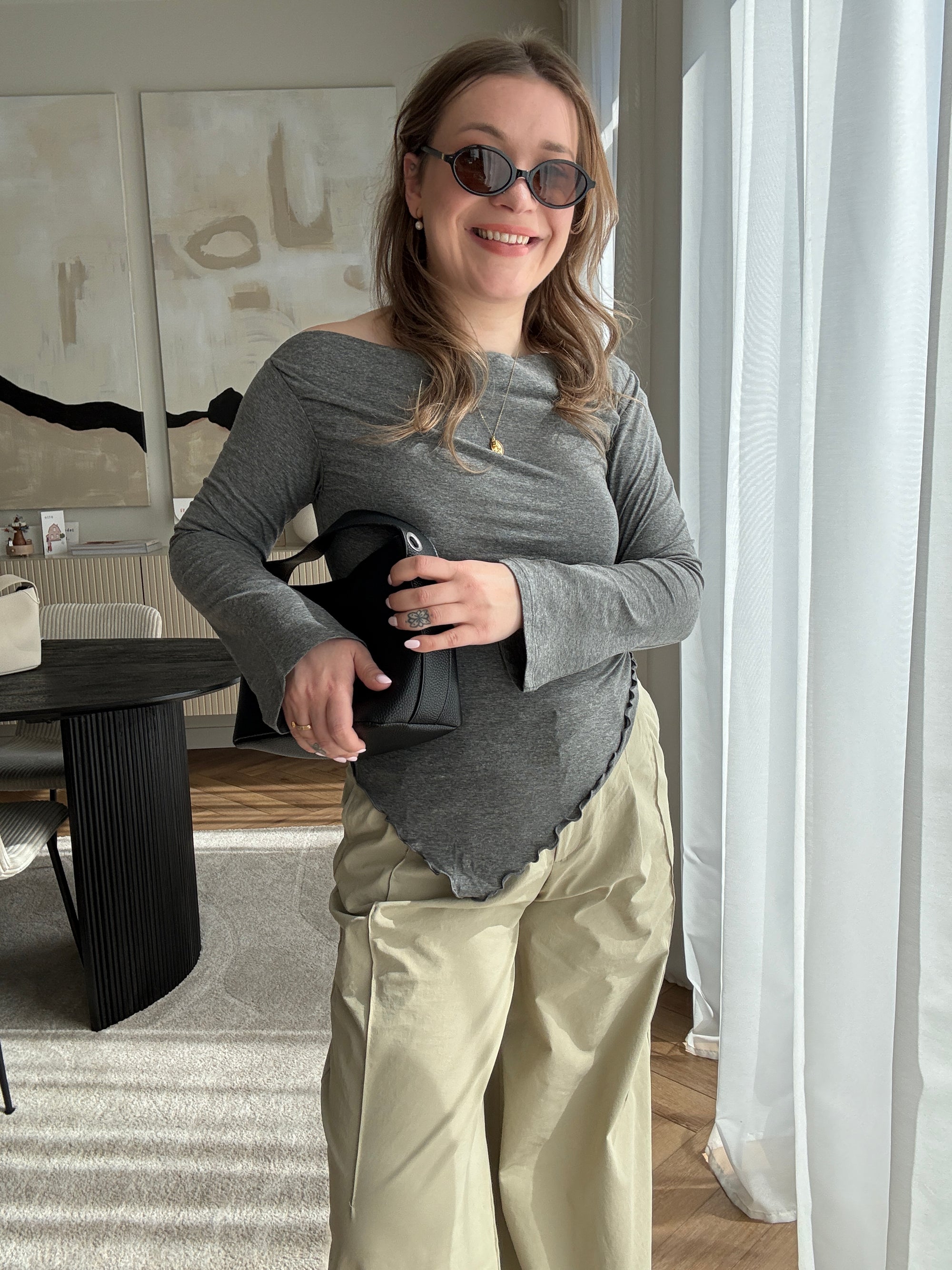 Thea asym top grey