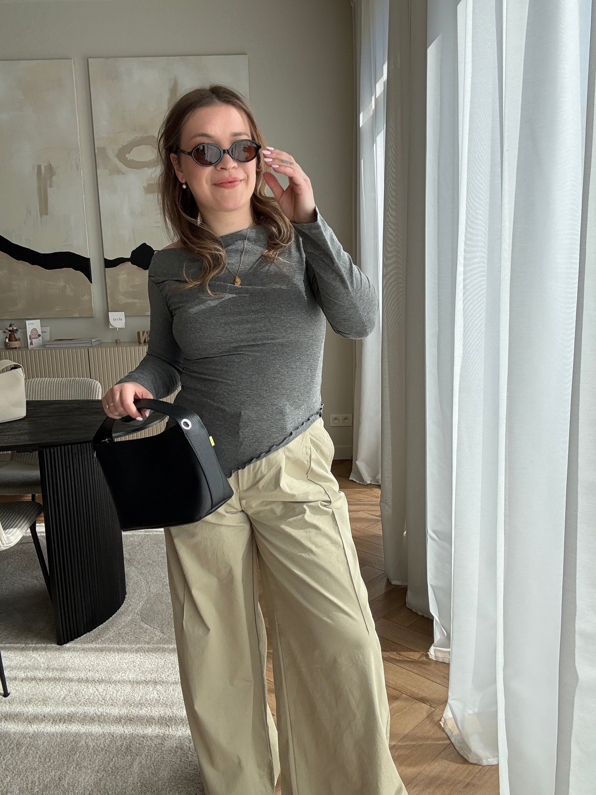 Thea asym top grey