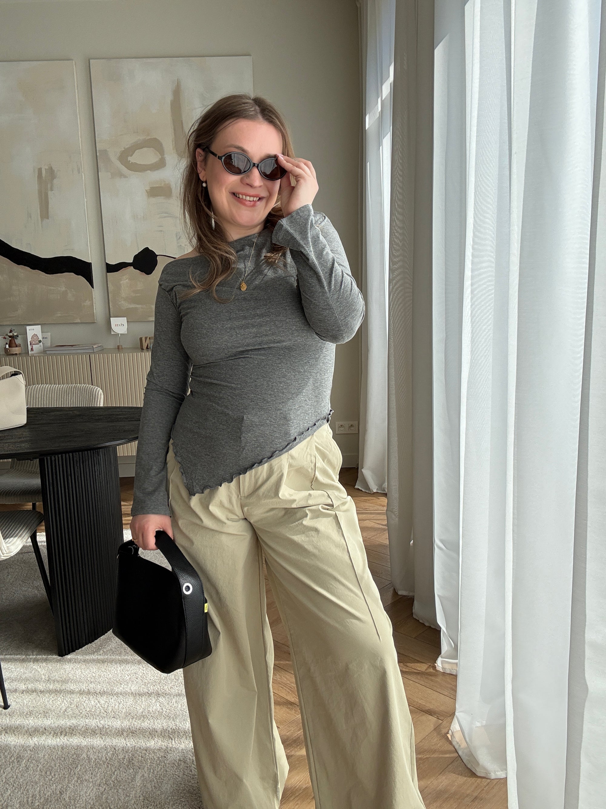 Thea asym top grey