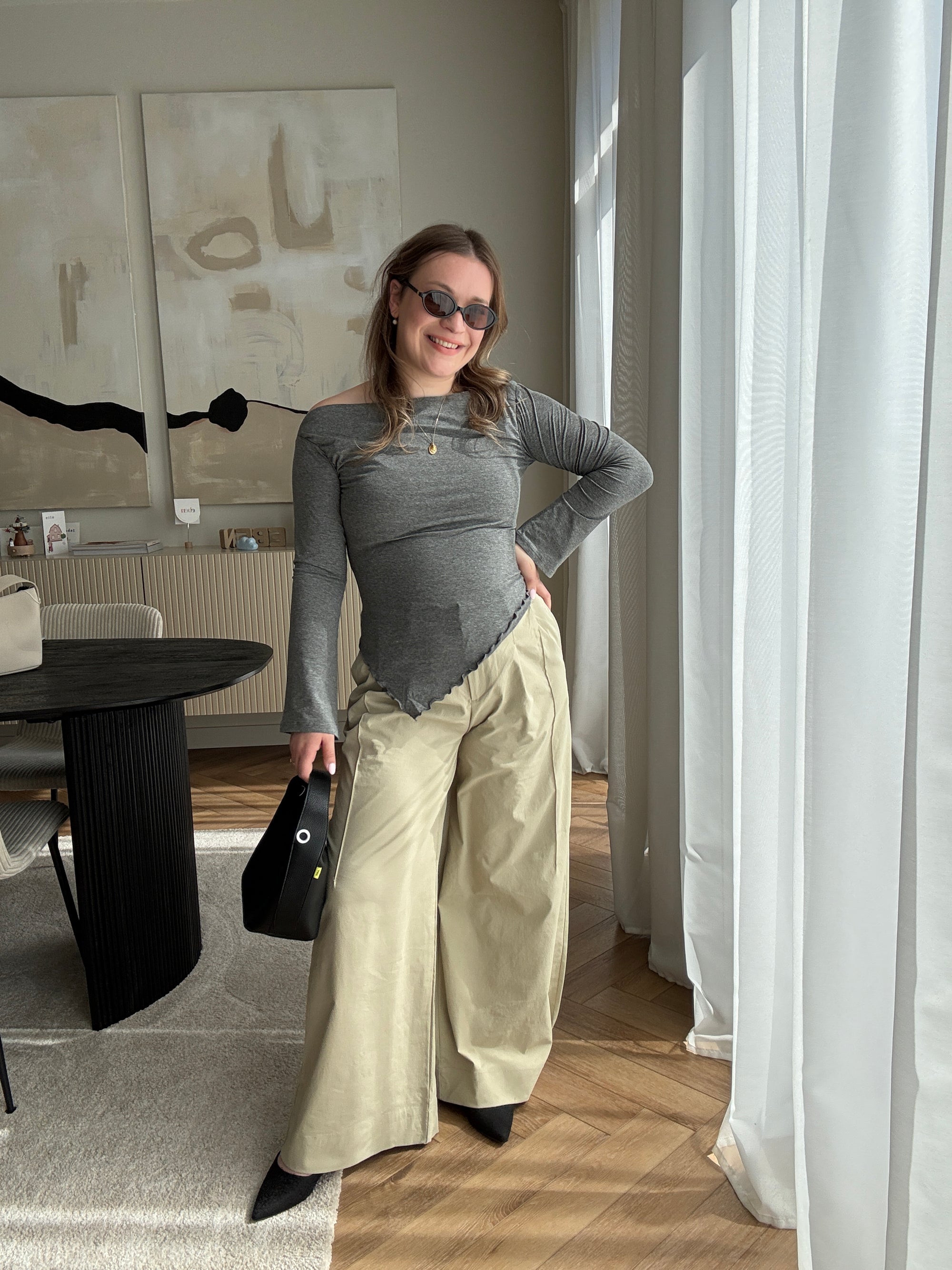 Thea asym top grey