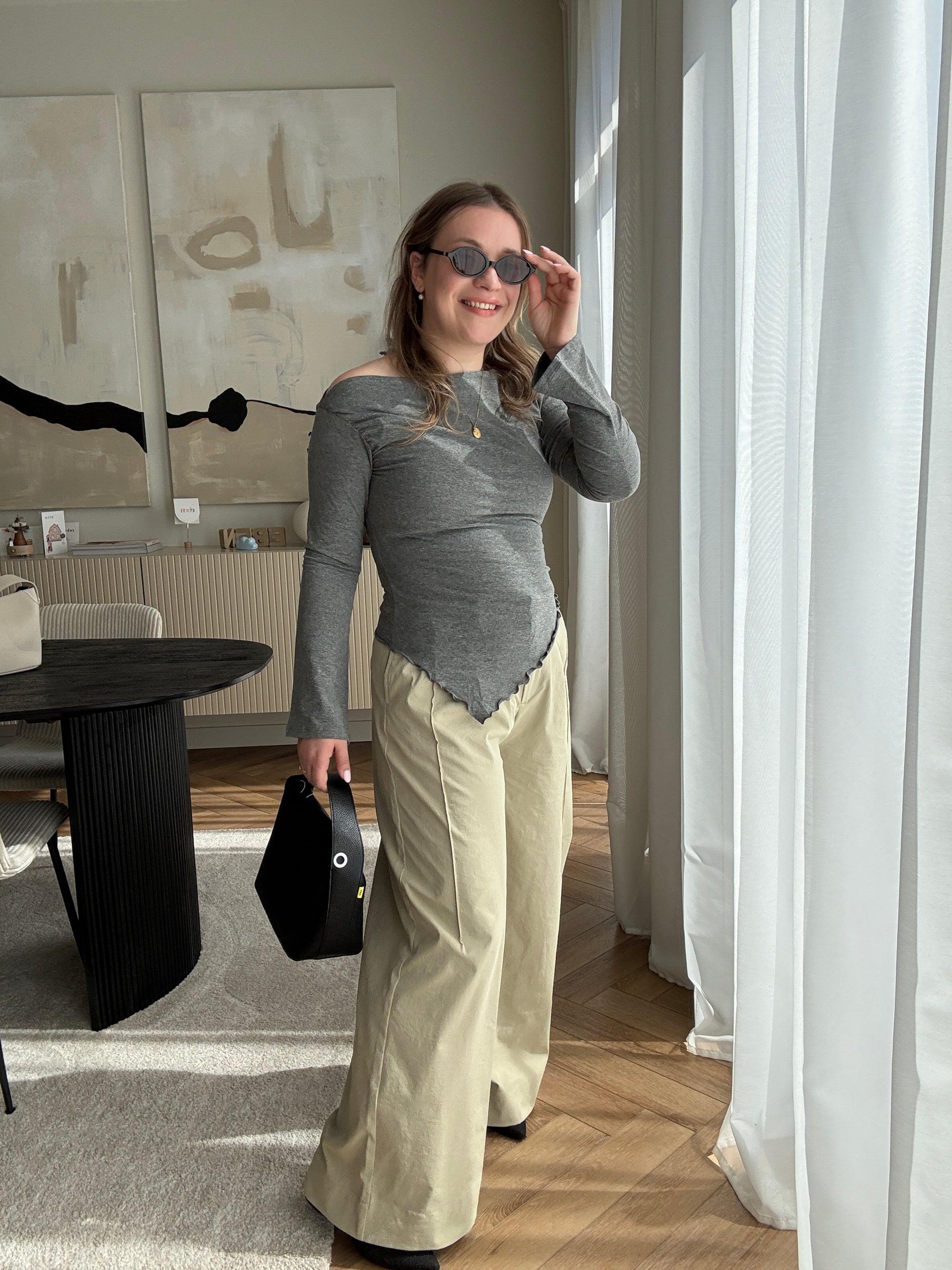 Thea asym top grey