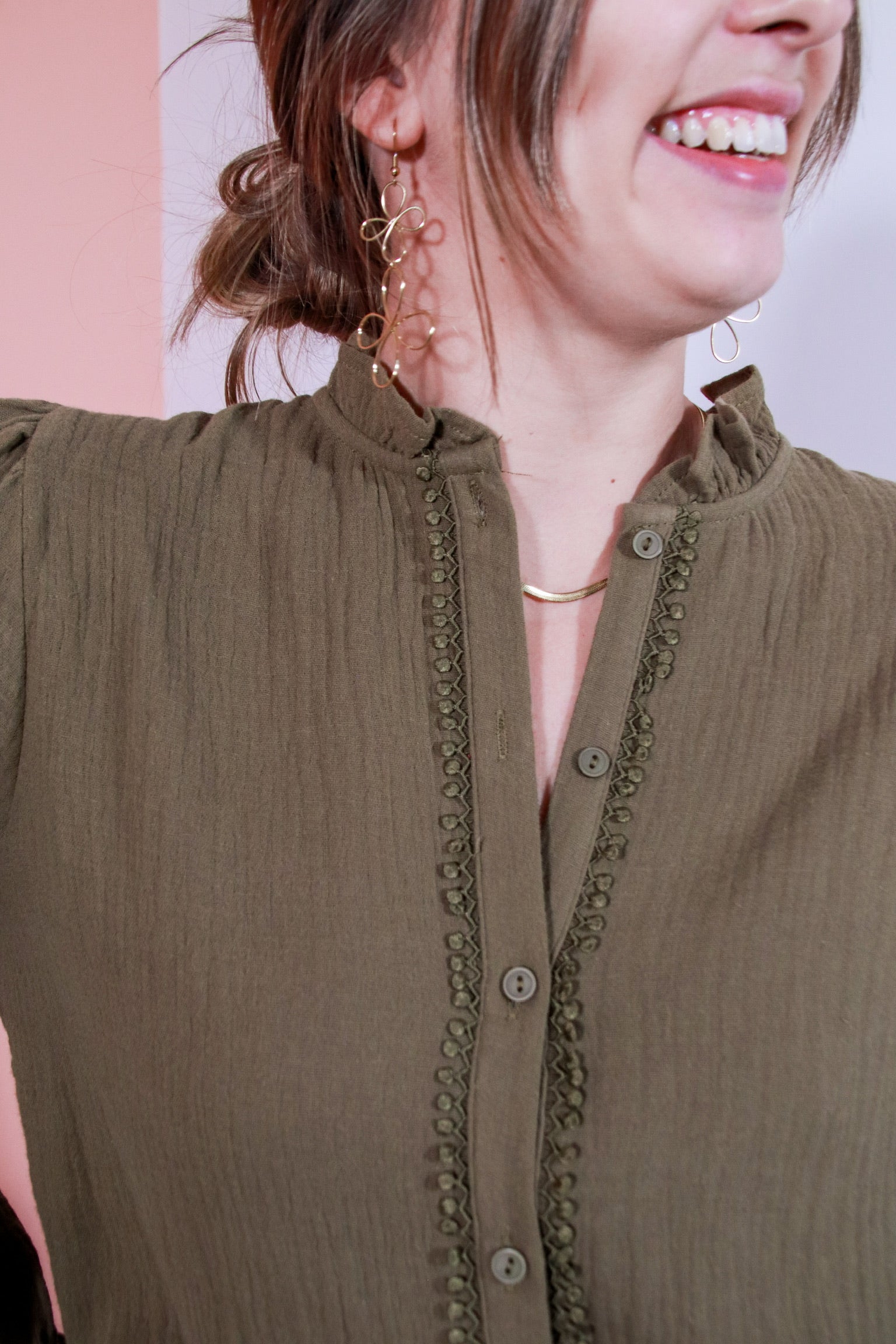 Mabel tetra blouse khaki