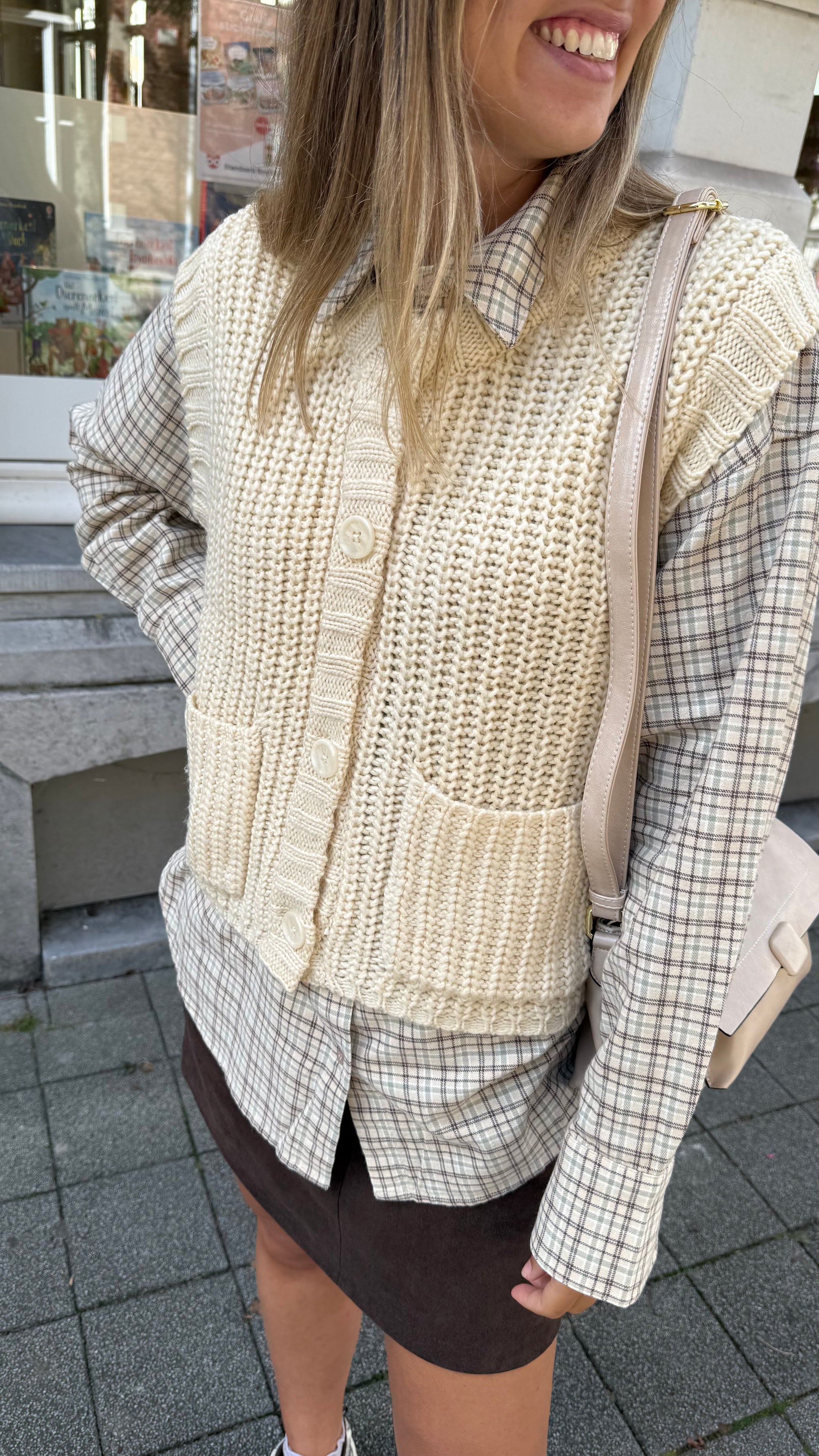 Jamie check flannel shirt - beige