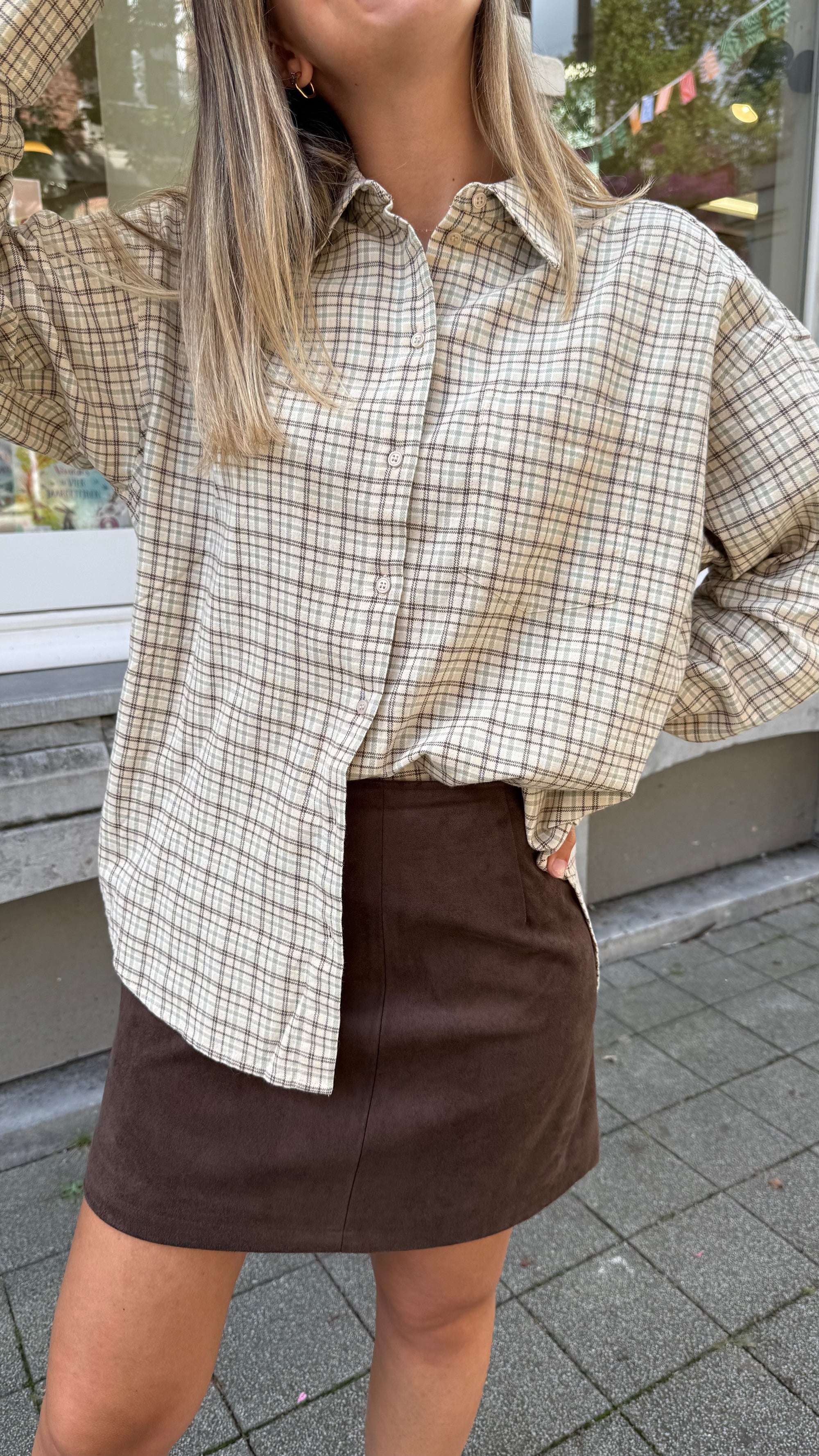 Jamie check flannel shirt - beige