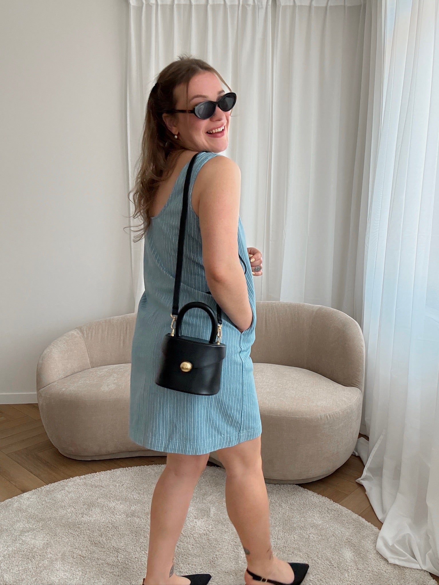 Vanessa striped denim dress