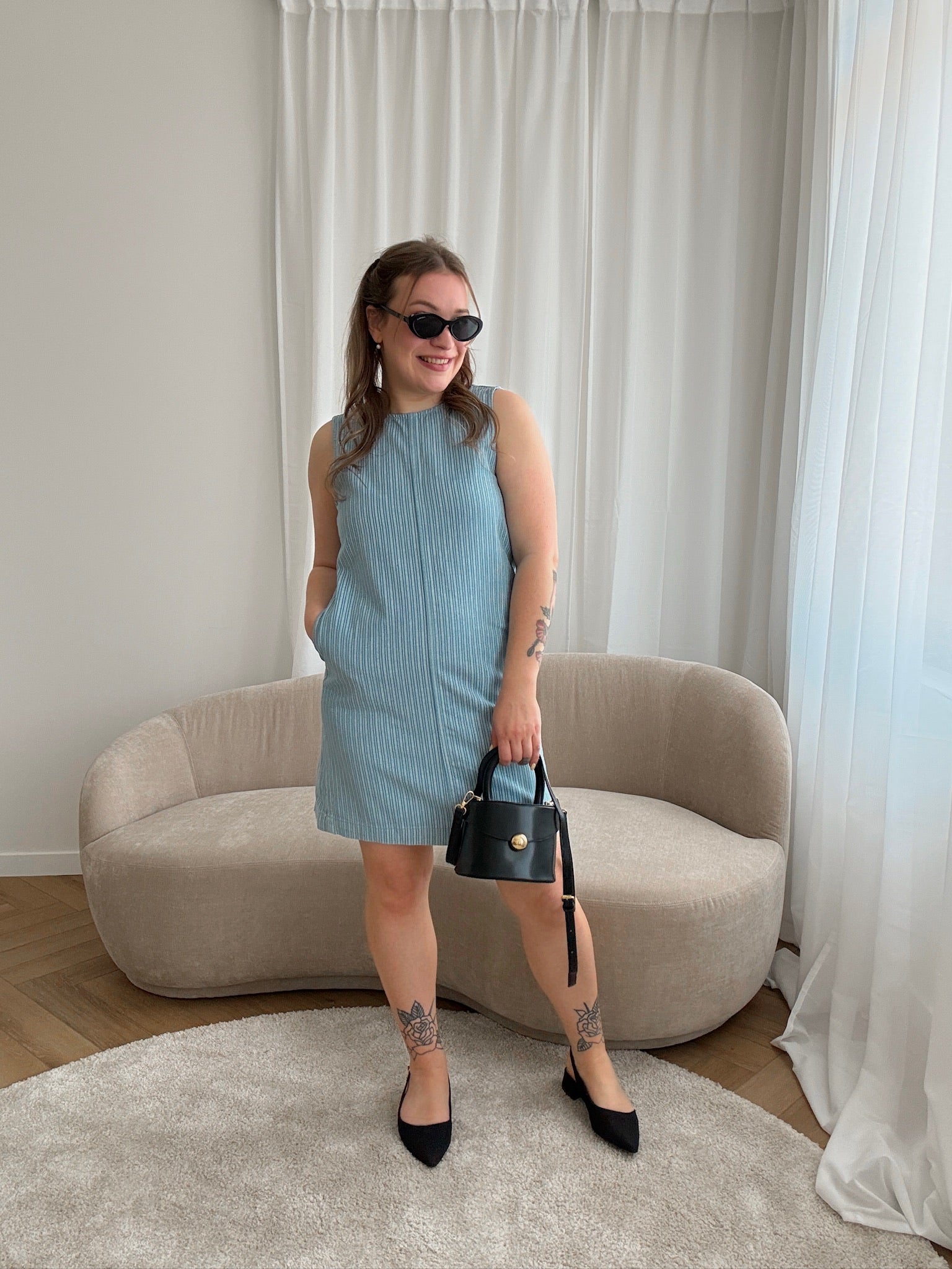 Vanessa striped denim dress