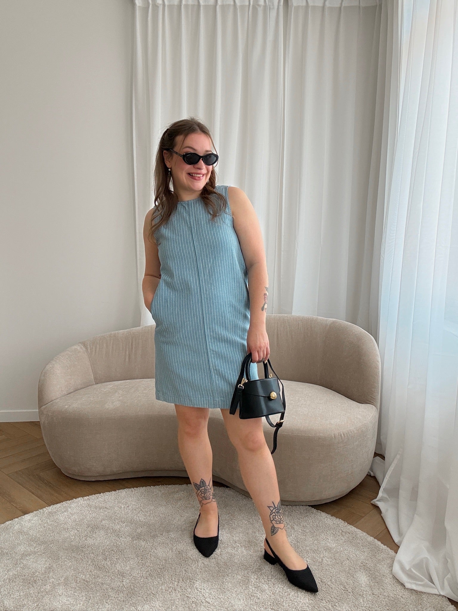 Vanessa striped denim dress