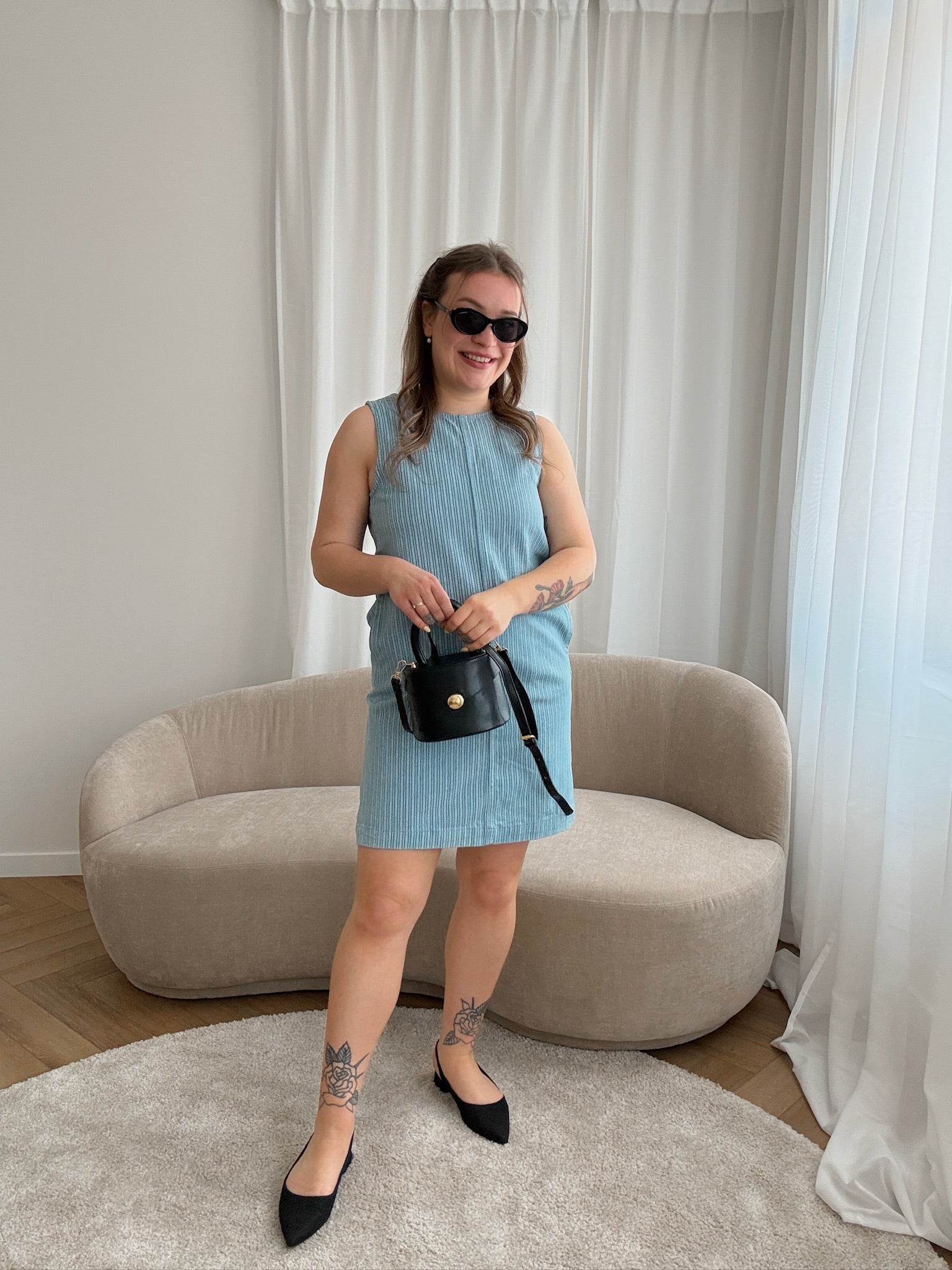 Vanessa striped denim dress