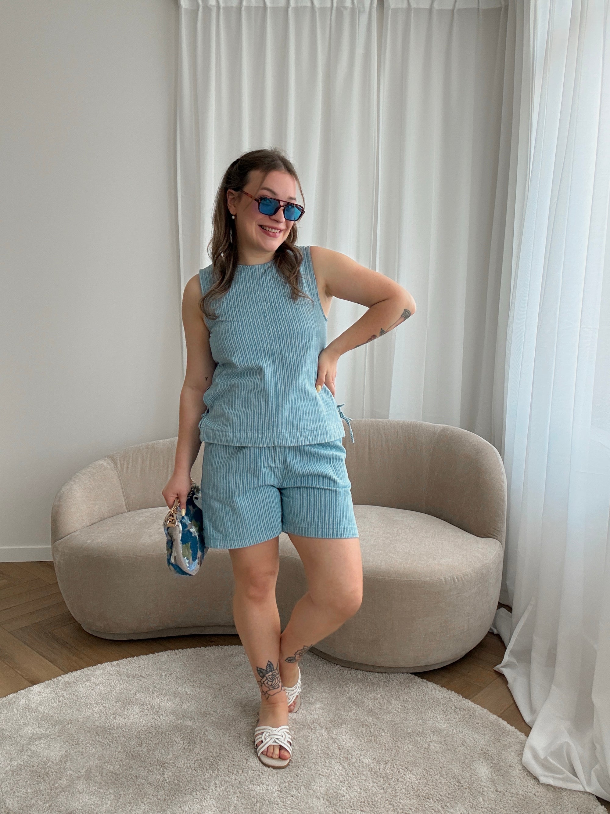 Vendome striped denim top