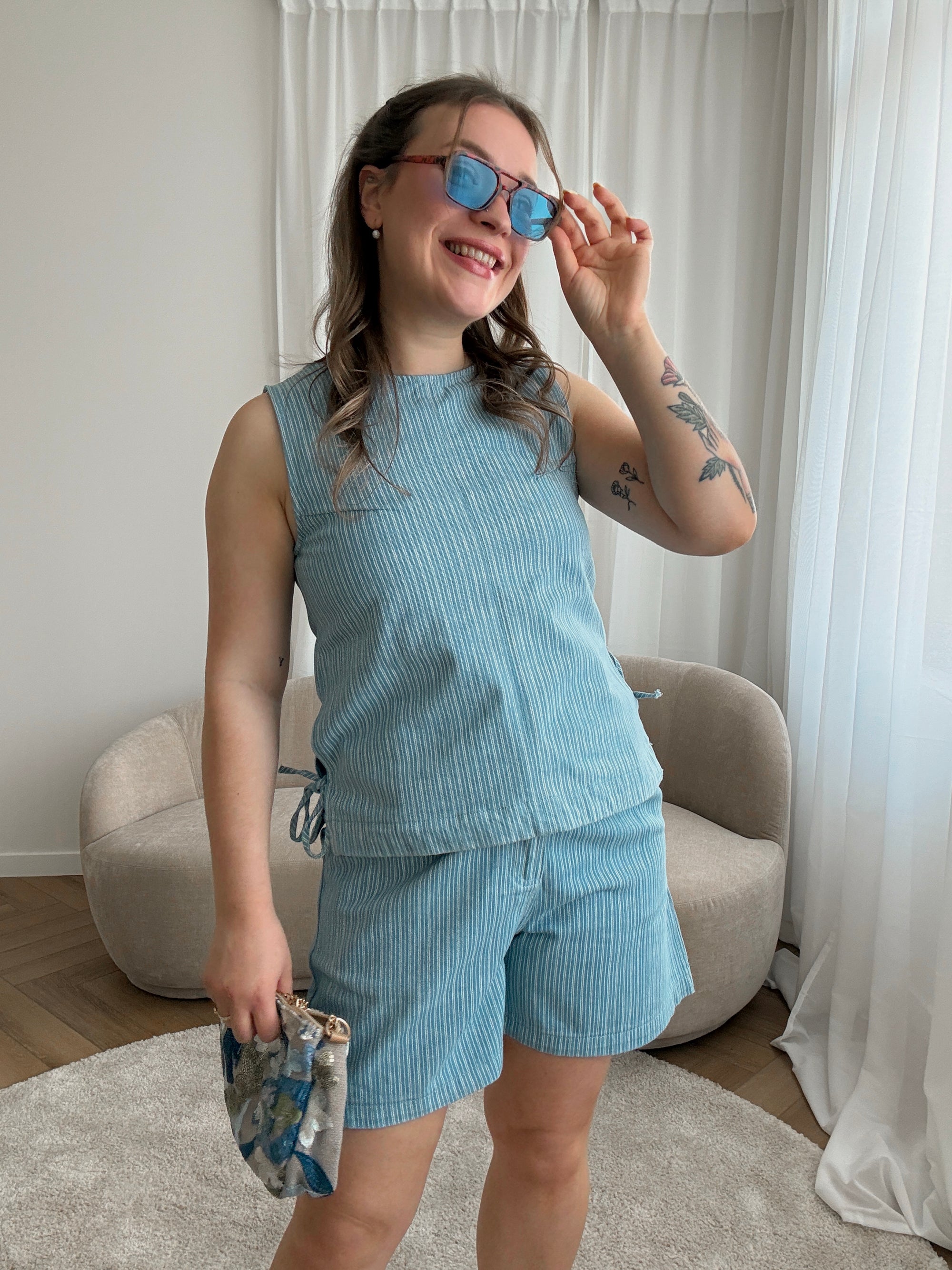 Vendome striped denim top