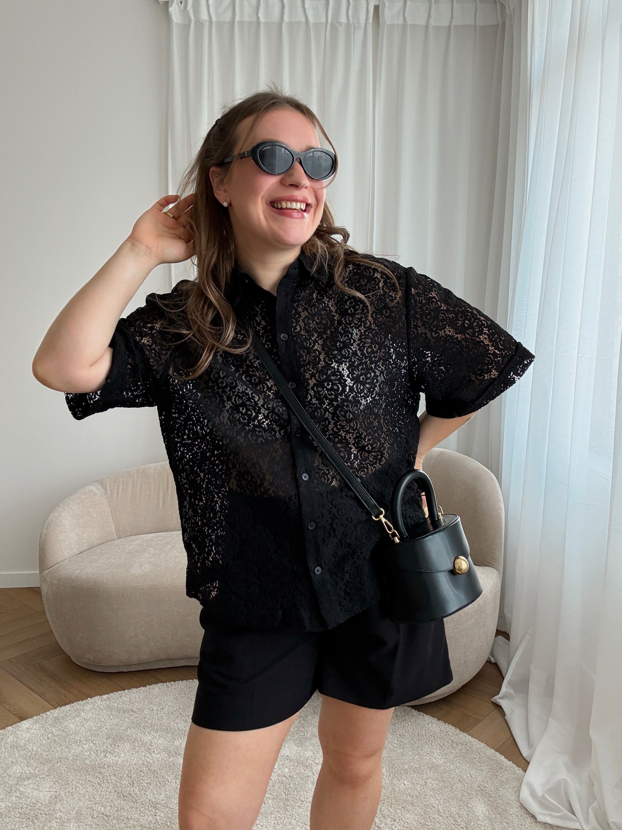 Vendel lace shirt black