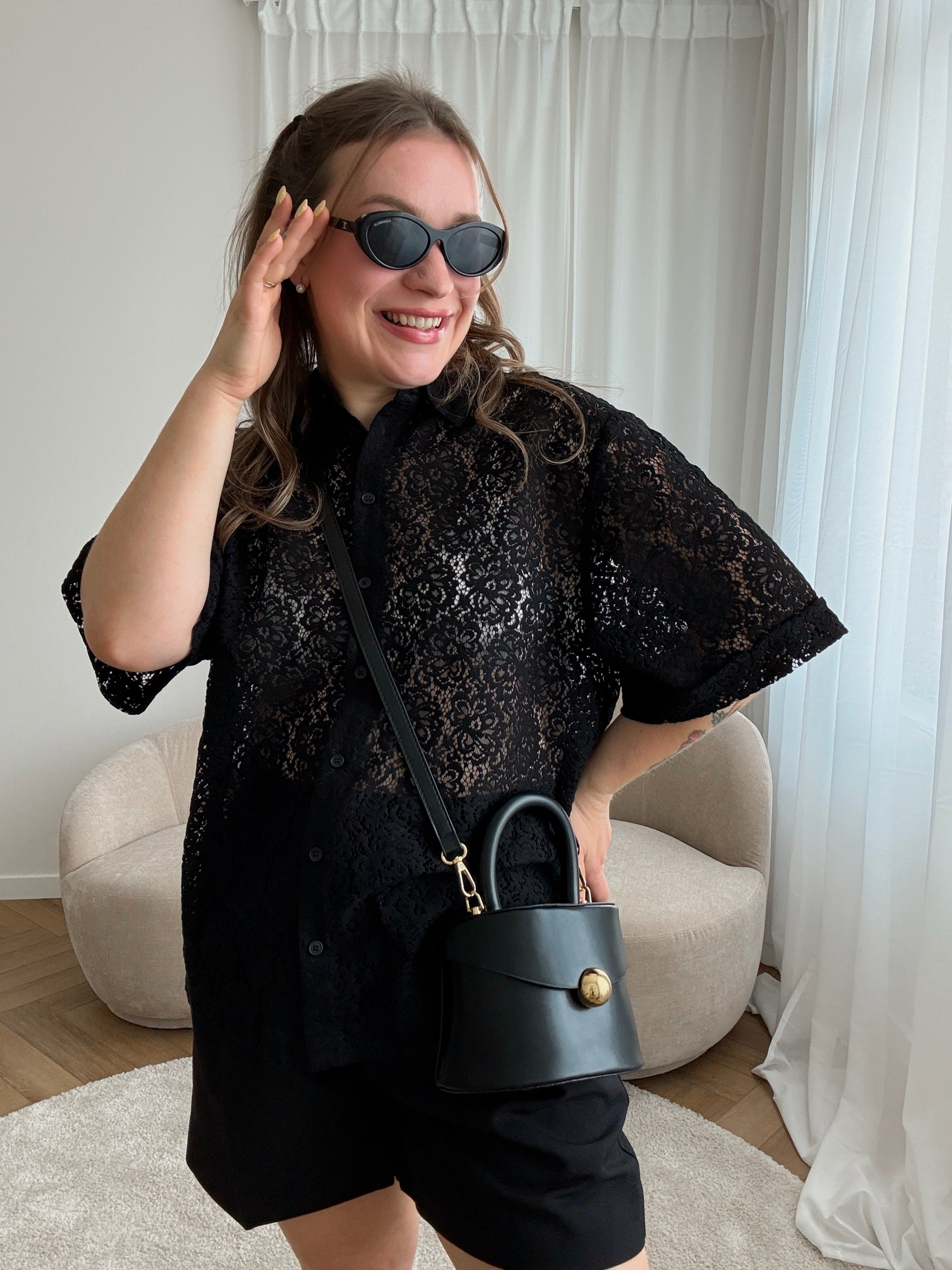 Vendel lace shirt black